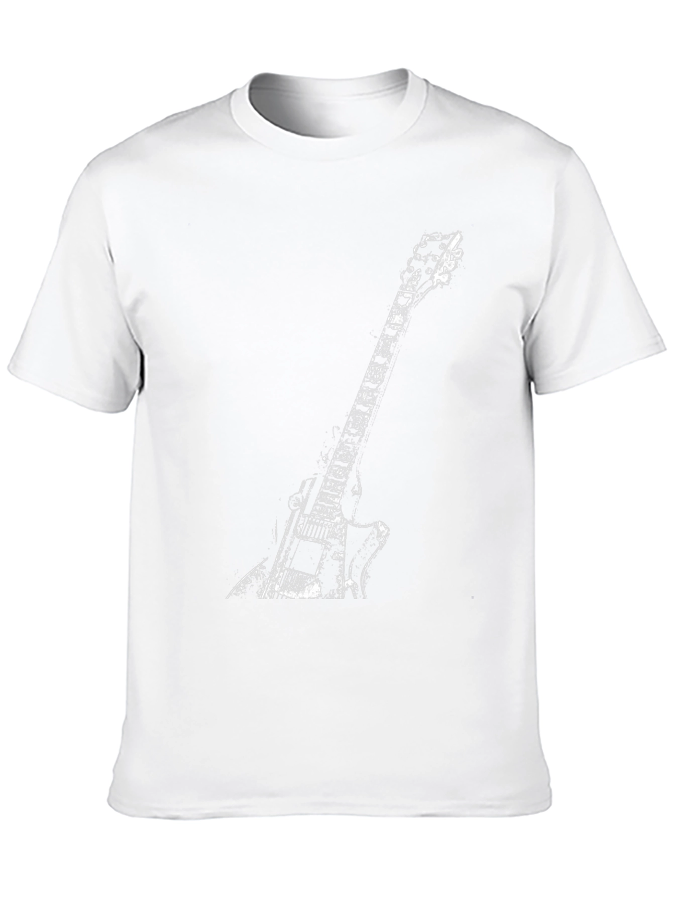 Black Guitar Graphic Tee - Rock and Roll Style