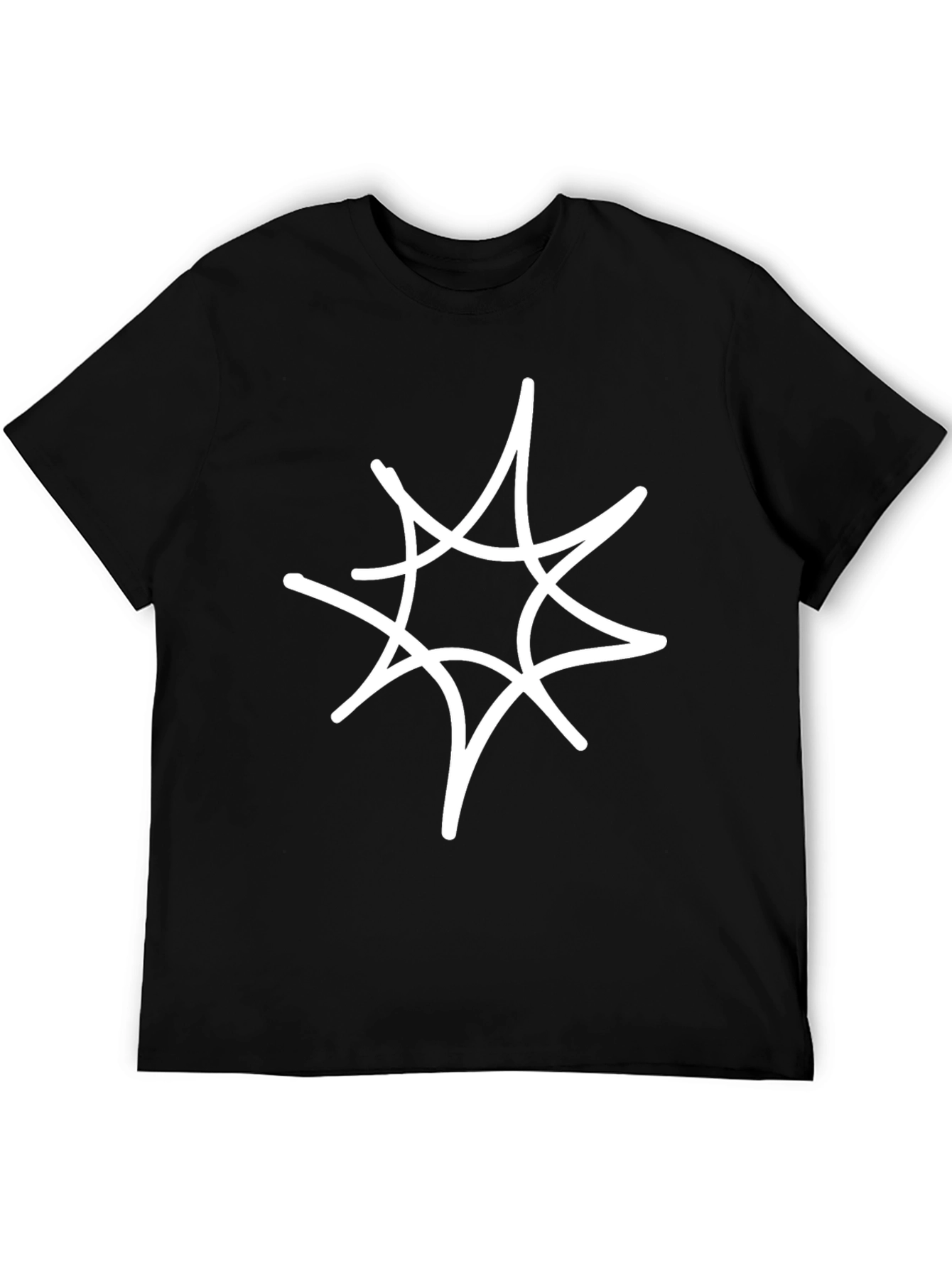 Stylish Black T-Shirt with Abstract Star Design
