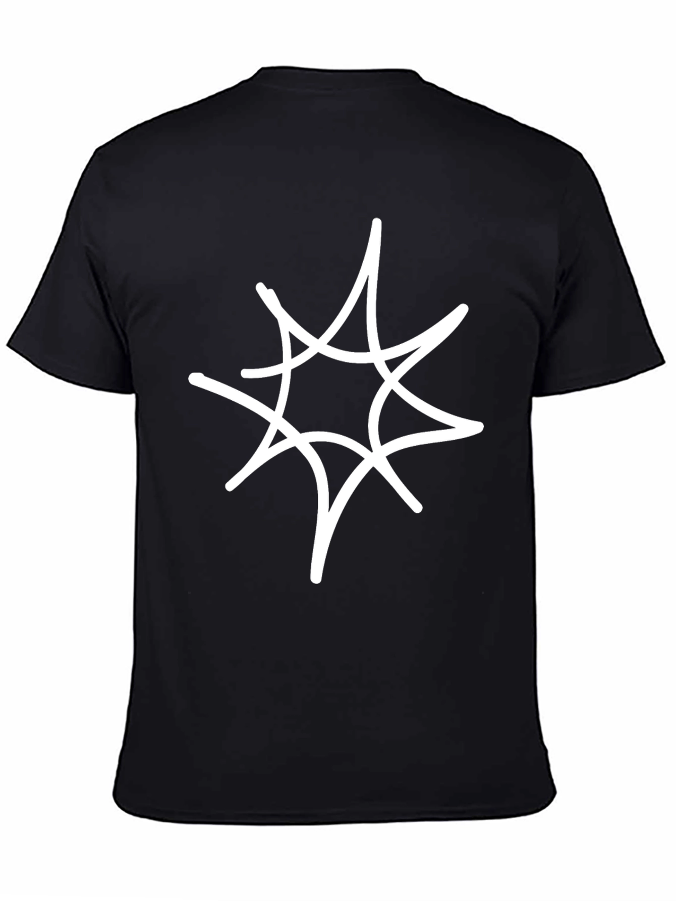 Stylish Black T-Shirt with Abstract Star Design