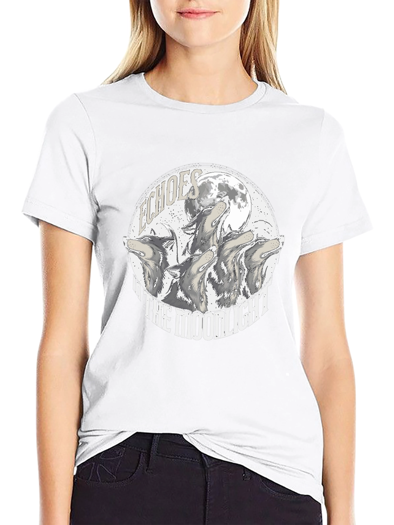 Echoes in the Moonlight Wolves Graphic Tee