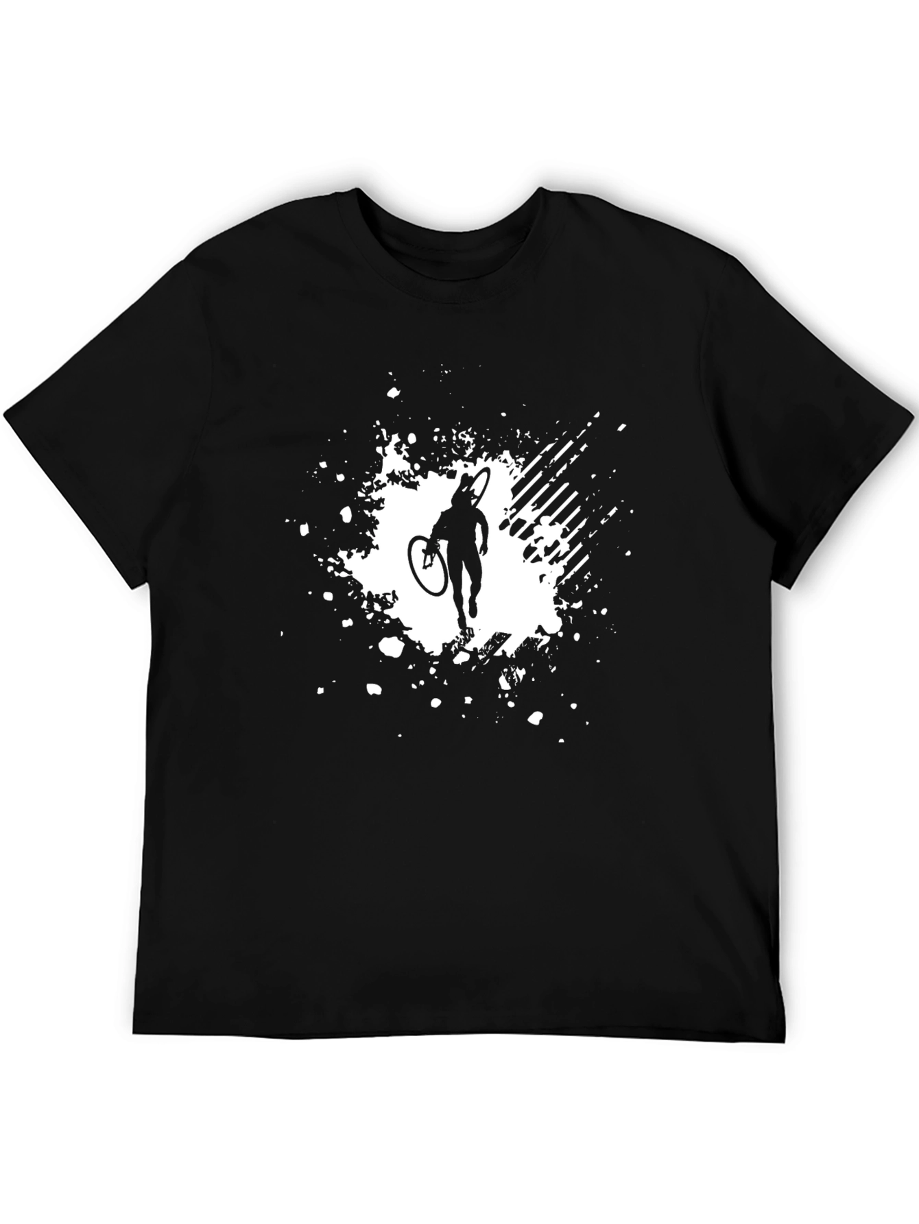 Cyclist Graphic Tee - Black Cotton T-Shirt