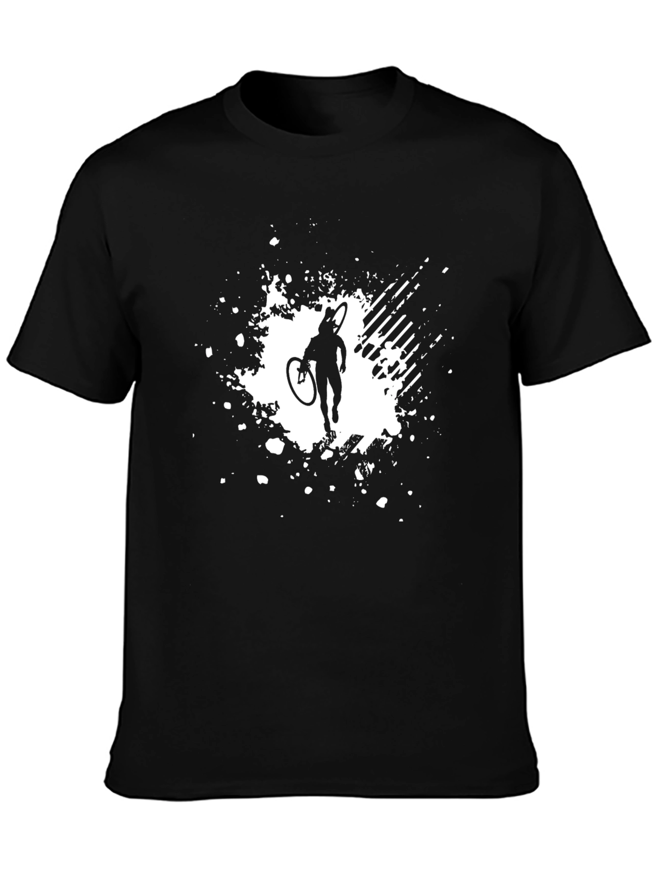 Cyclist Graphic Tee - Black Cotton T-Shirt