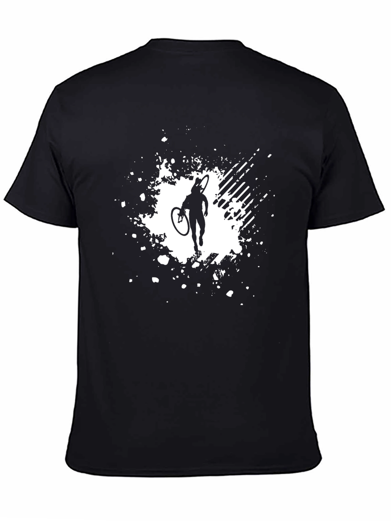 Cyclist Graphic Tee - Black Cotton T-Shirt