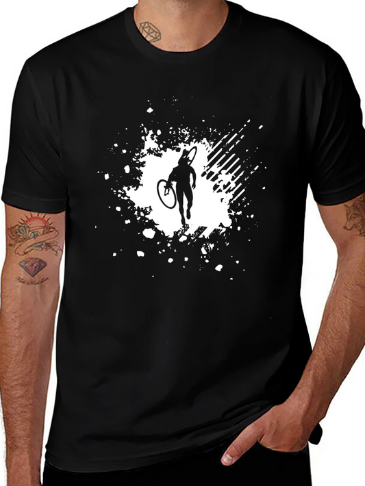 Cyclist Graphic Tee - Black Cotton T-Shirt
