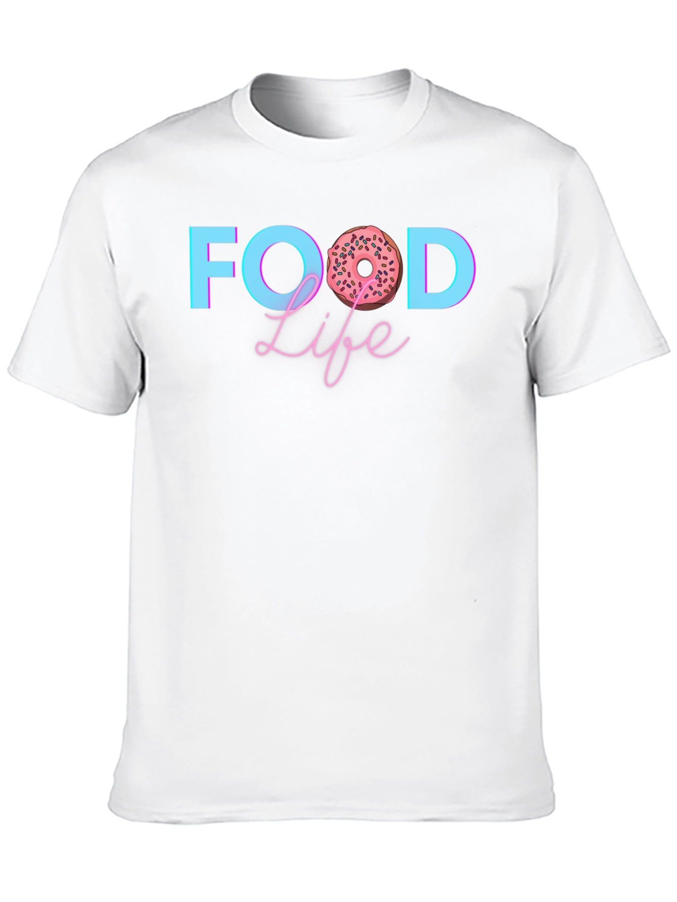 Food Life Donut Graphic T-Shirt - Casual Tee