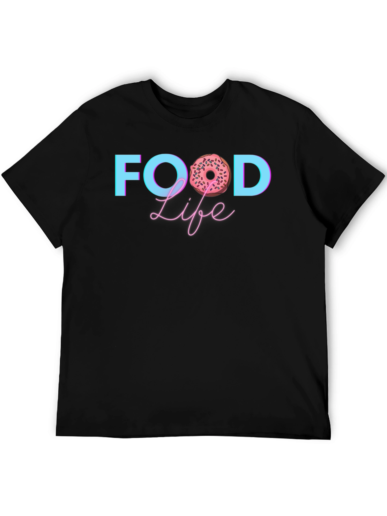Food Life Donut Graphic T-Shirt - Casual Tee
