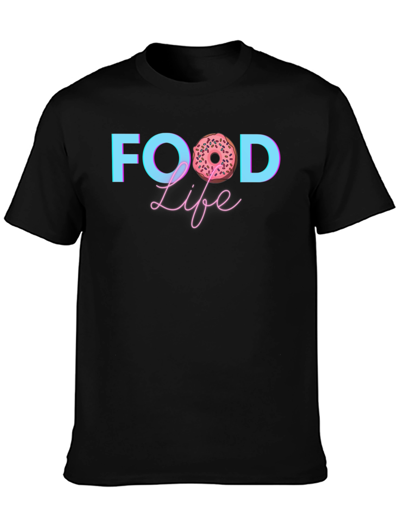 Food Life Donut Graphic T-Shirt - Casual Tee