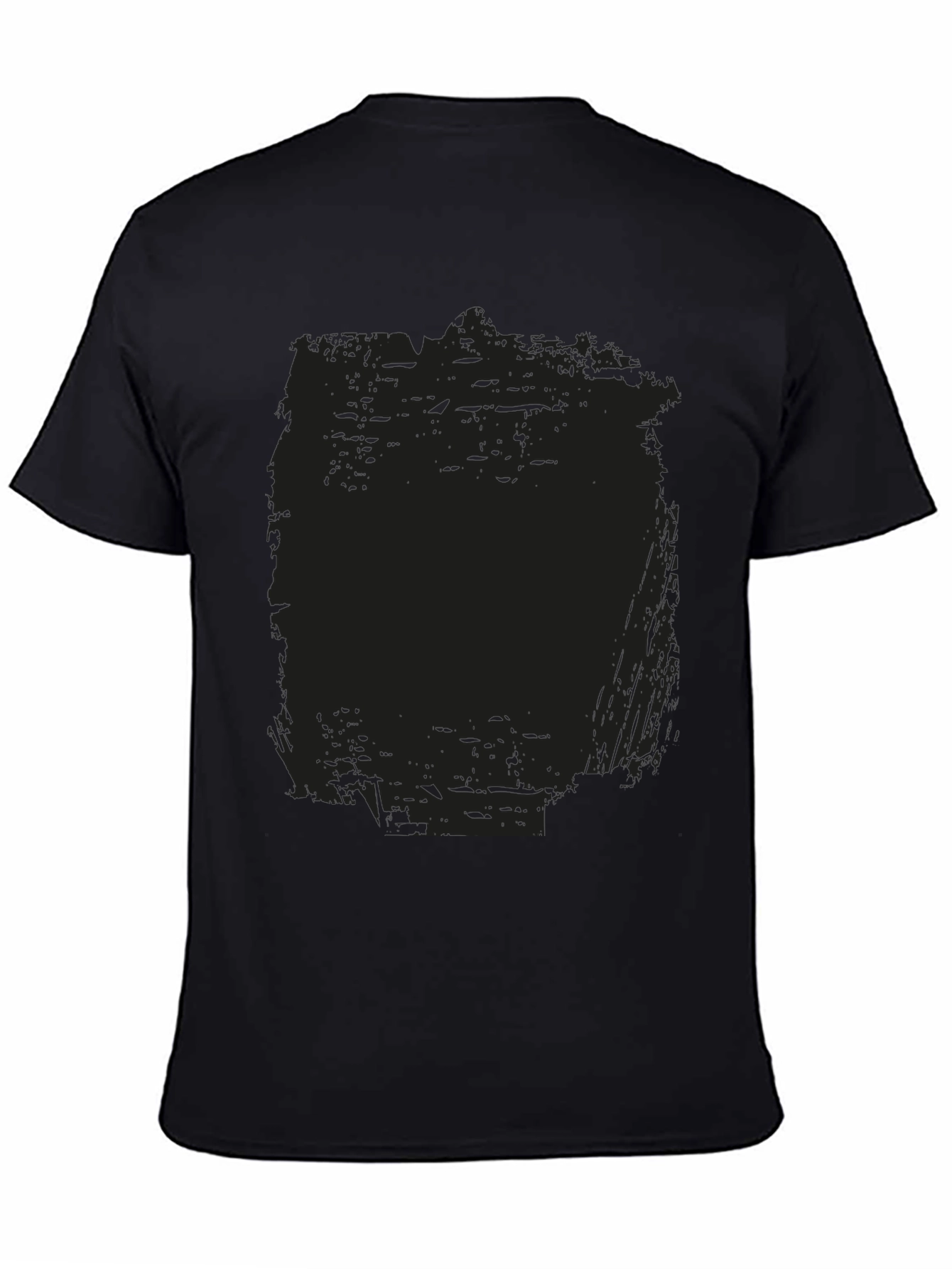 Mens Black Crew Neck Graphic T-Shirt