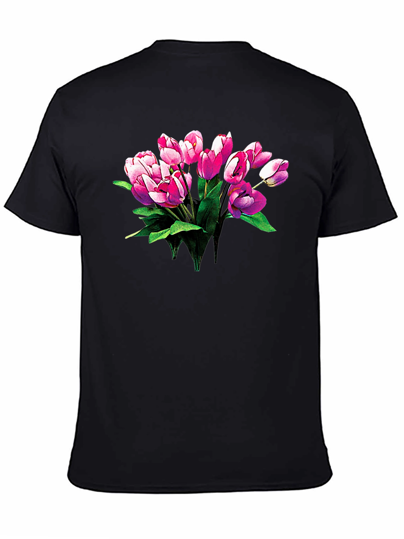 Tulip Bouquet Graphic T-Shirt - Classic Black