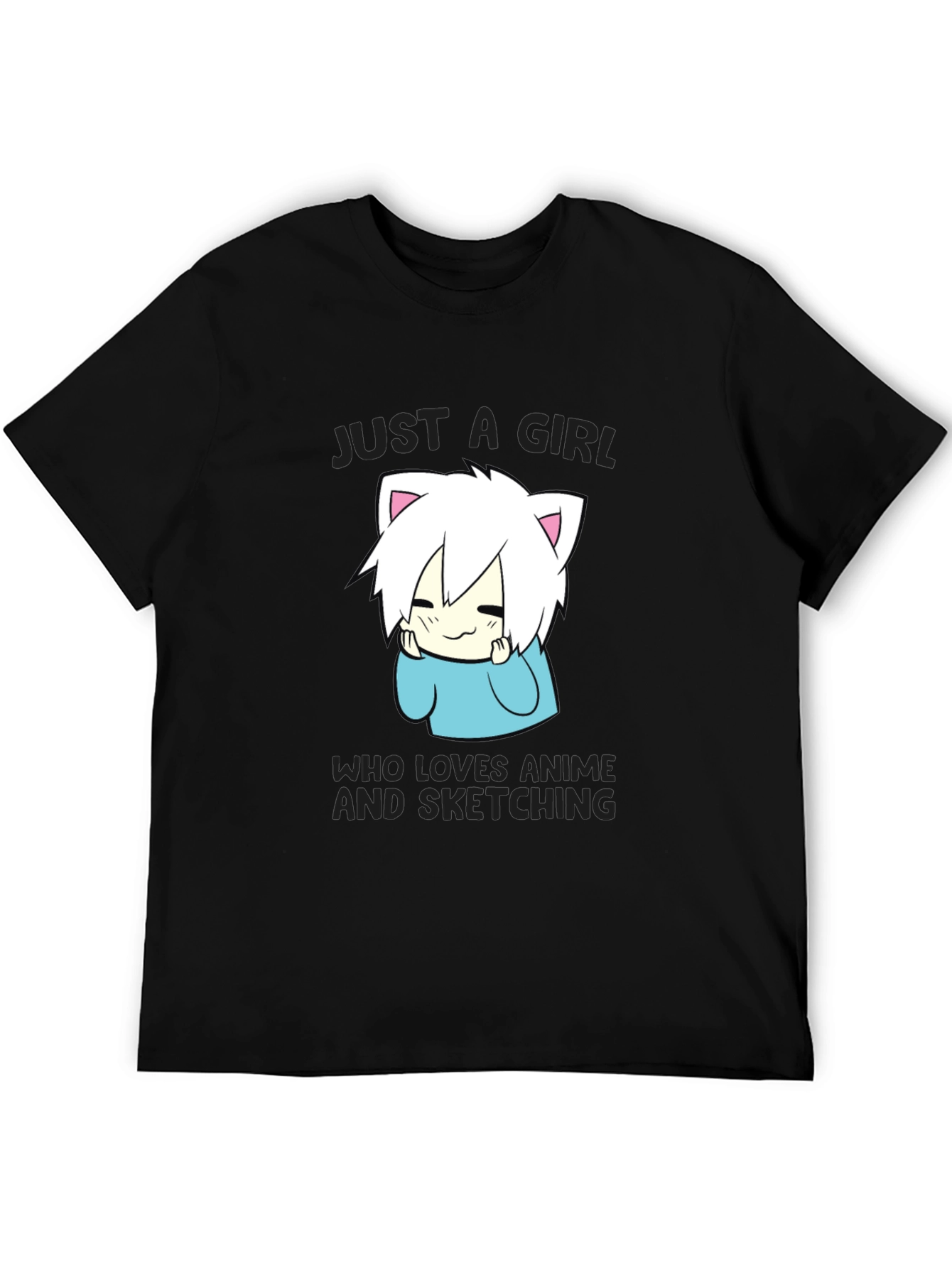 Anime Sketching Girl T-Shirt - Cute & Stylish