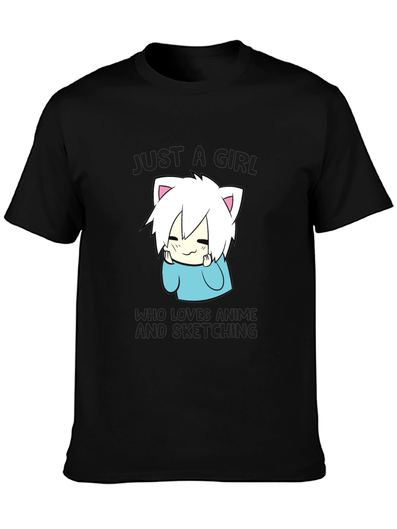 Anime Sketching Girl T-Shirt - Cute & Stylish