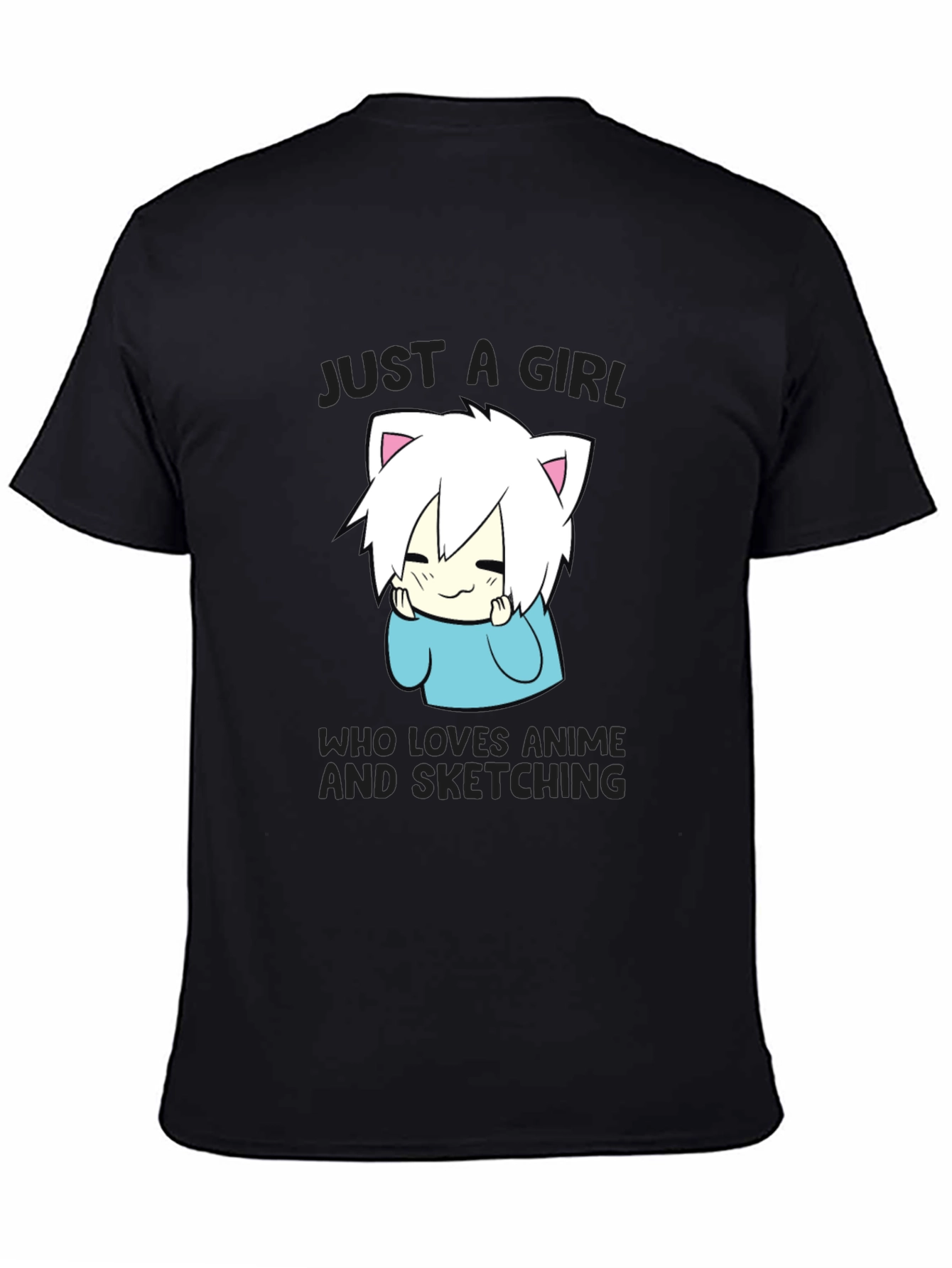 Anime Sketching Girl T-Shirt - Cute & Stylish