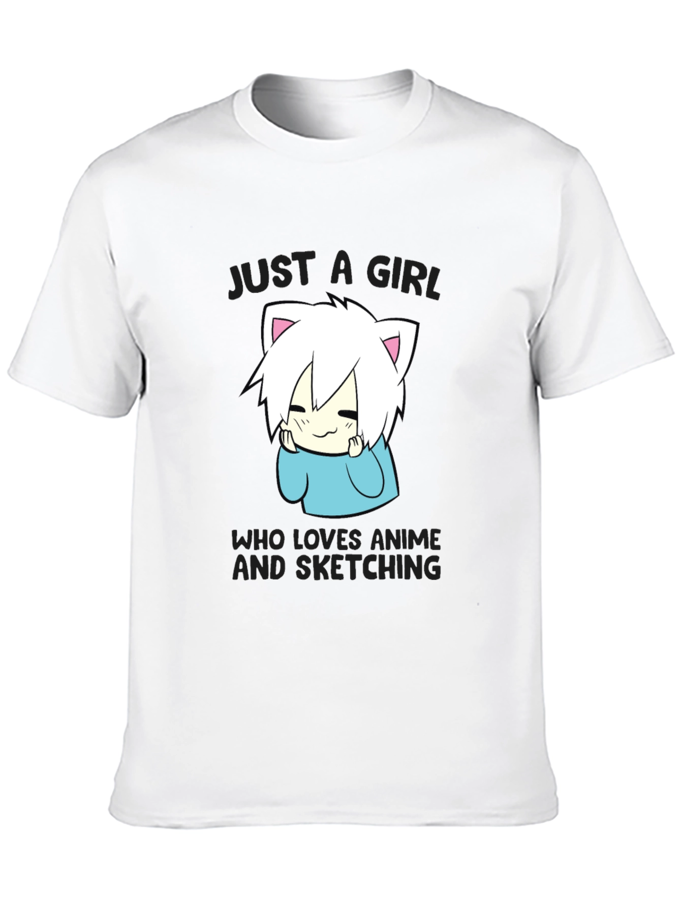 Anime Sketching Girl T-Shirt - Cute & Stylish