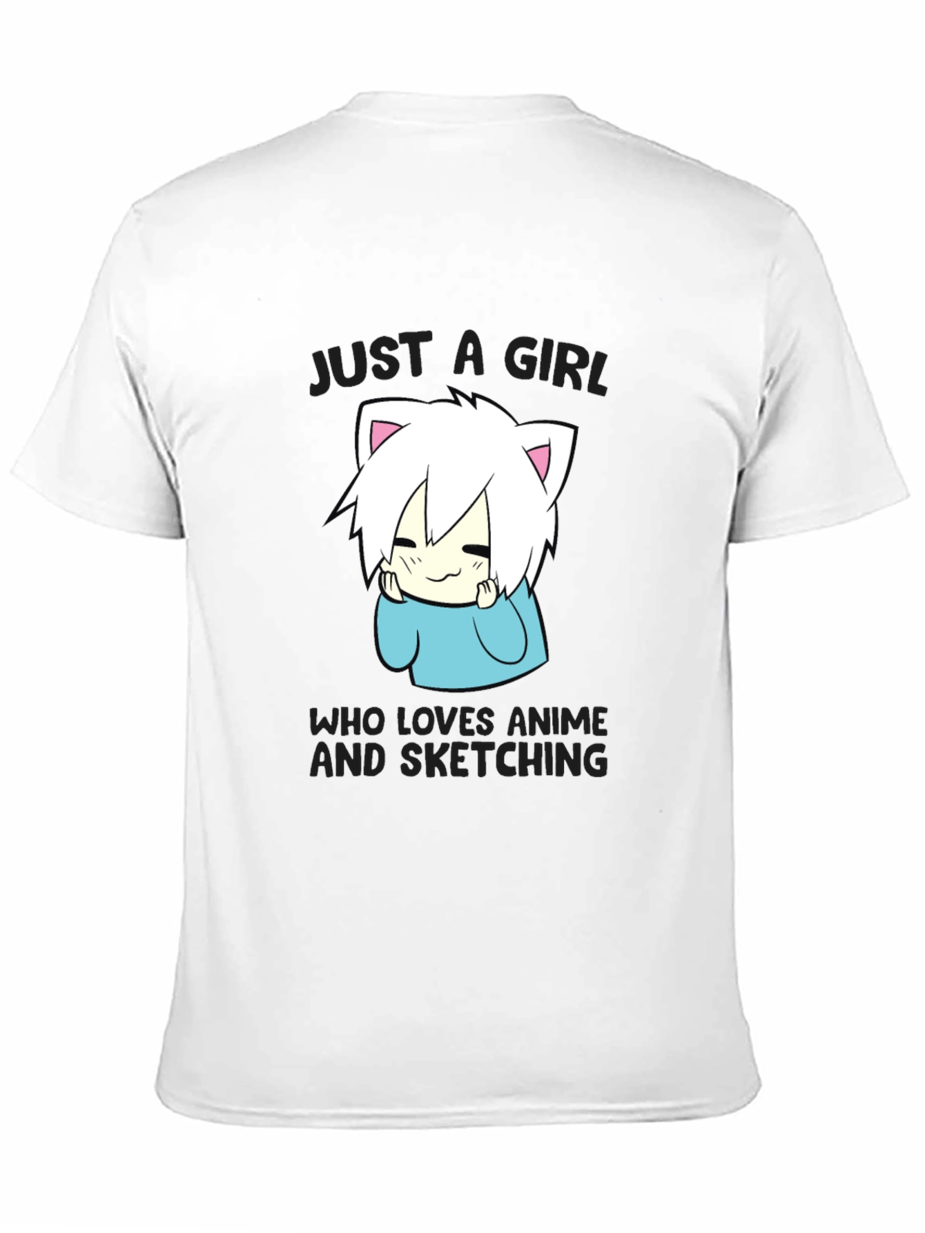 Anime Sketching Girl T-Shirt - Cute & Stylish