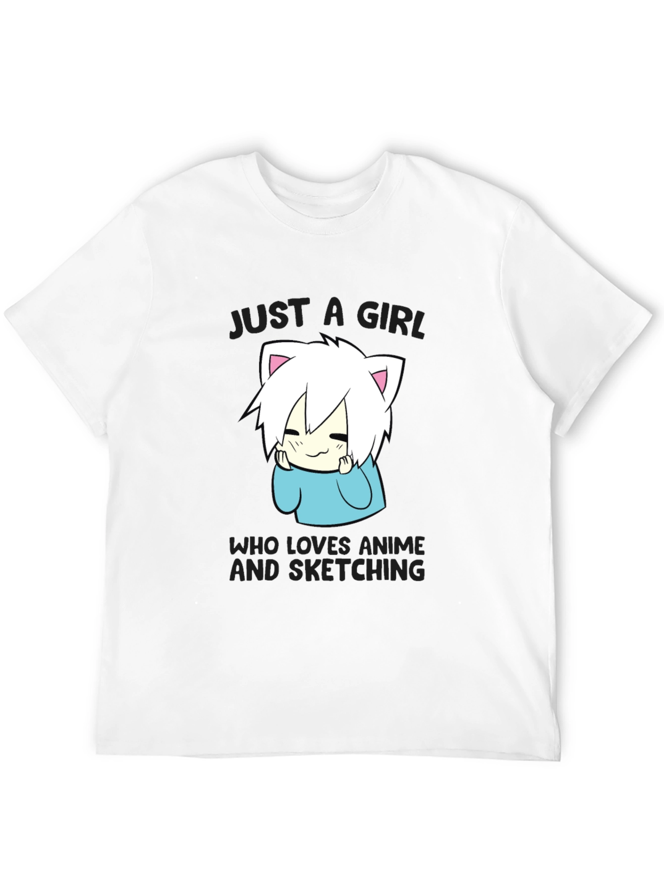 Anime Sketching Girl T-Shirt - Cute & Stylish