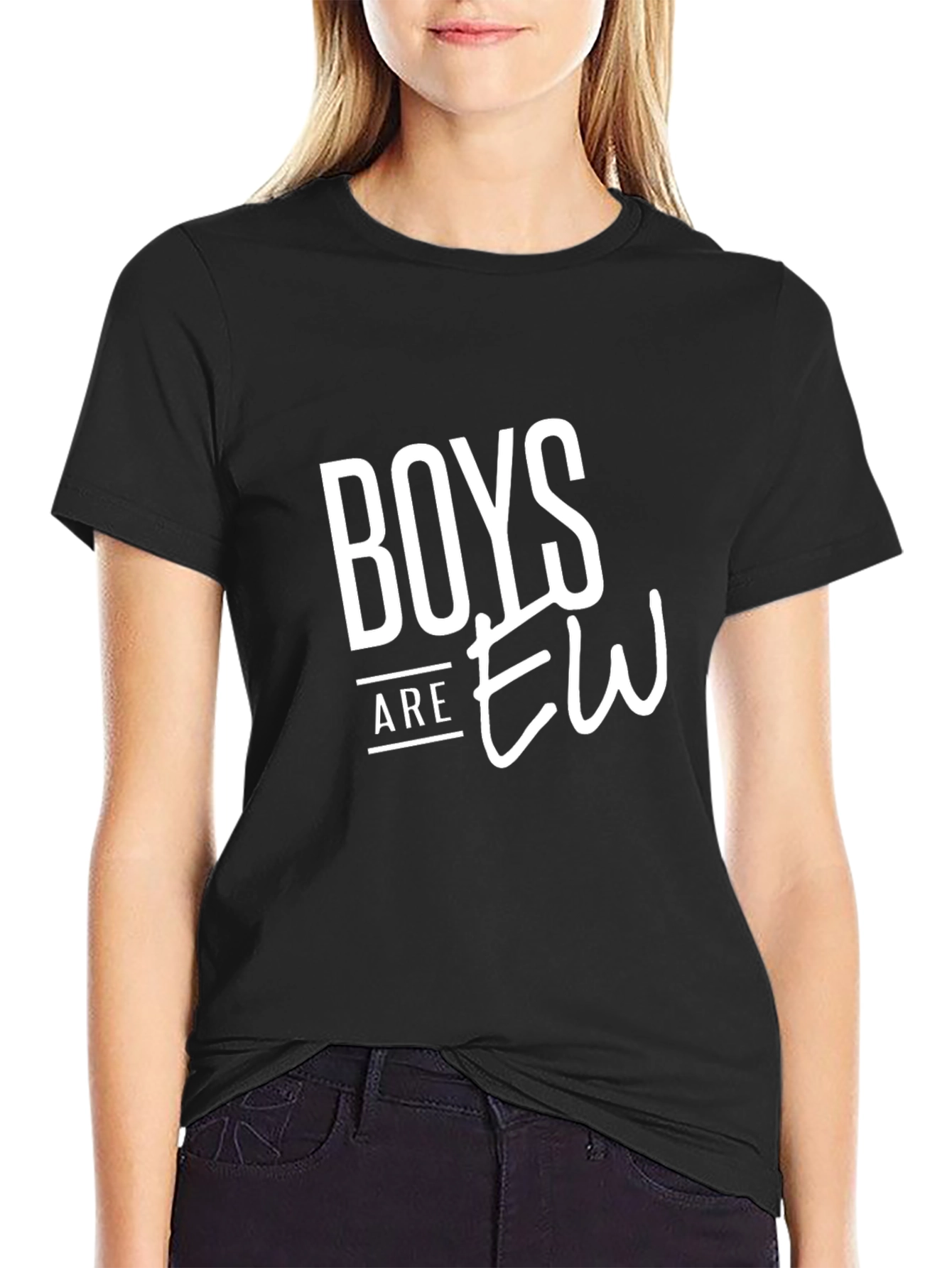 Boys Are Ew Graphic Tee - Unisex Black T-Shirt