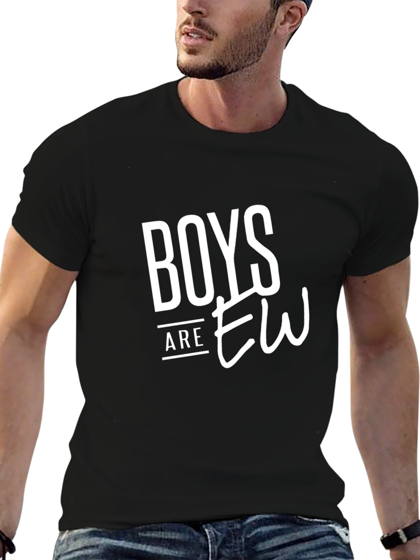 Boys Are Ew Graphic Tee - Unisex Black T-Shirt