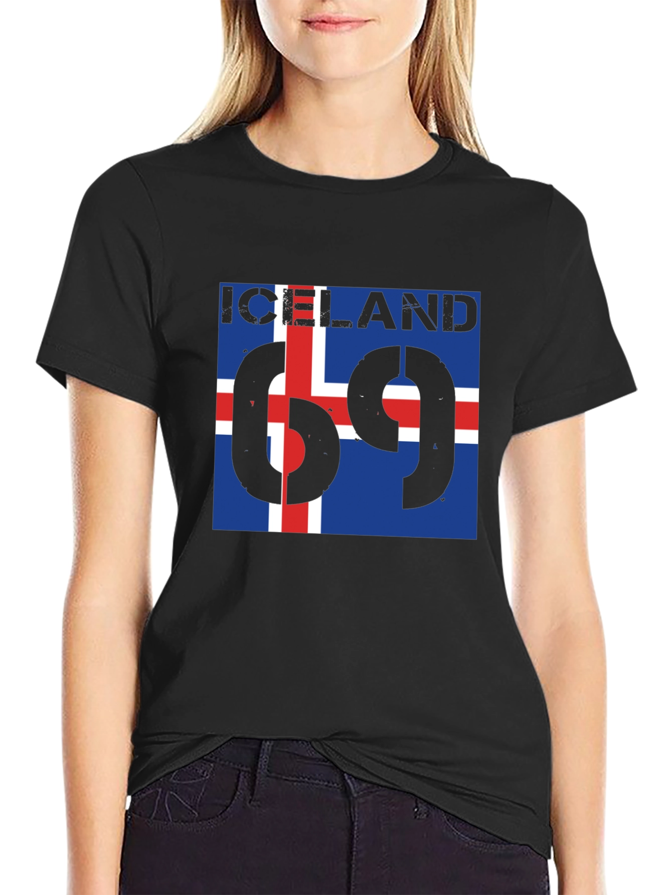 Iceland Flag T-Shirt - Mens Black Tee