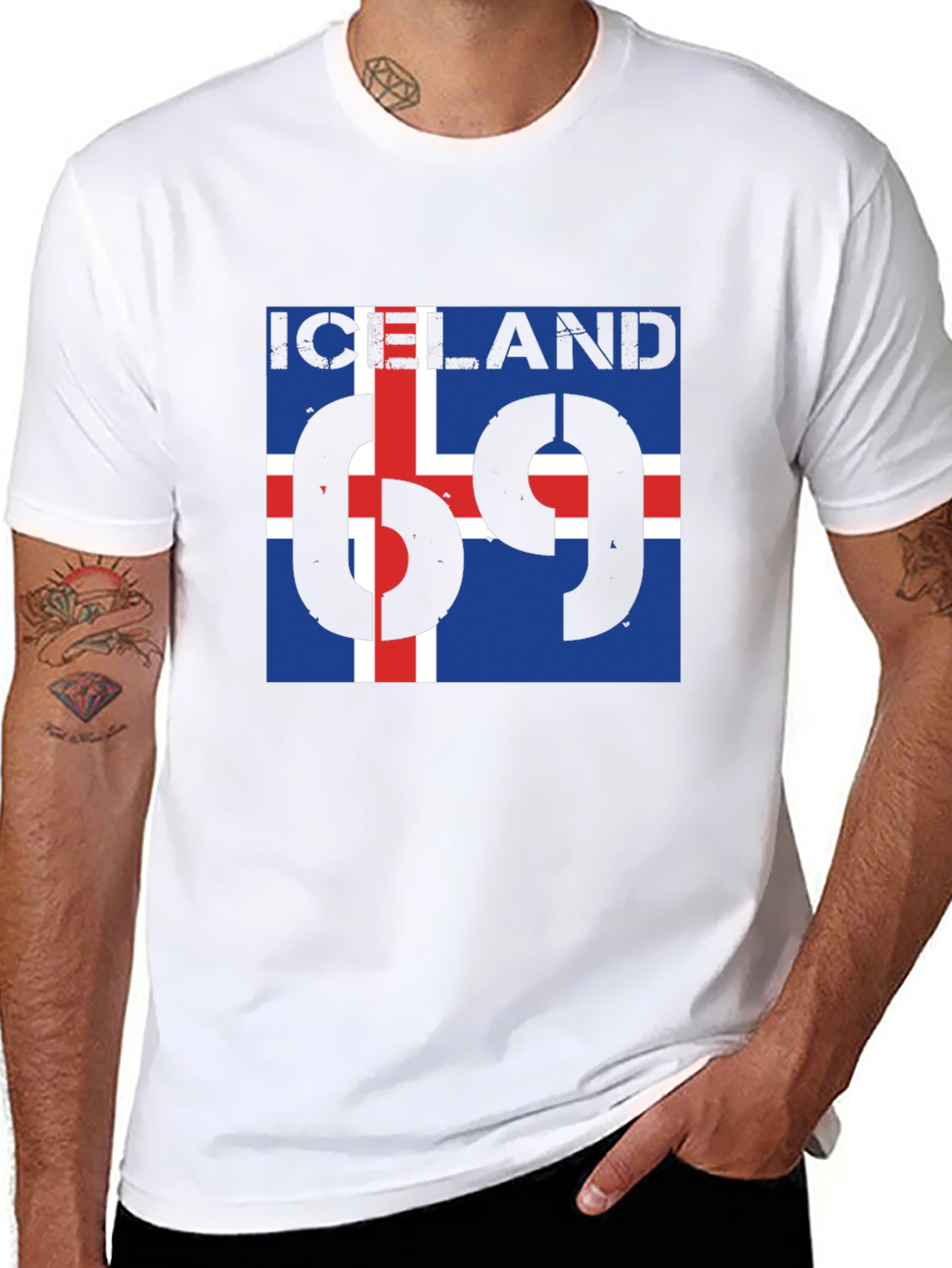Iceland Flag T-Shirt - Mens Black Tee
