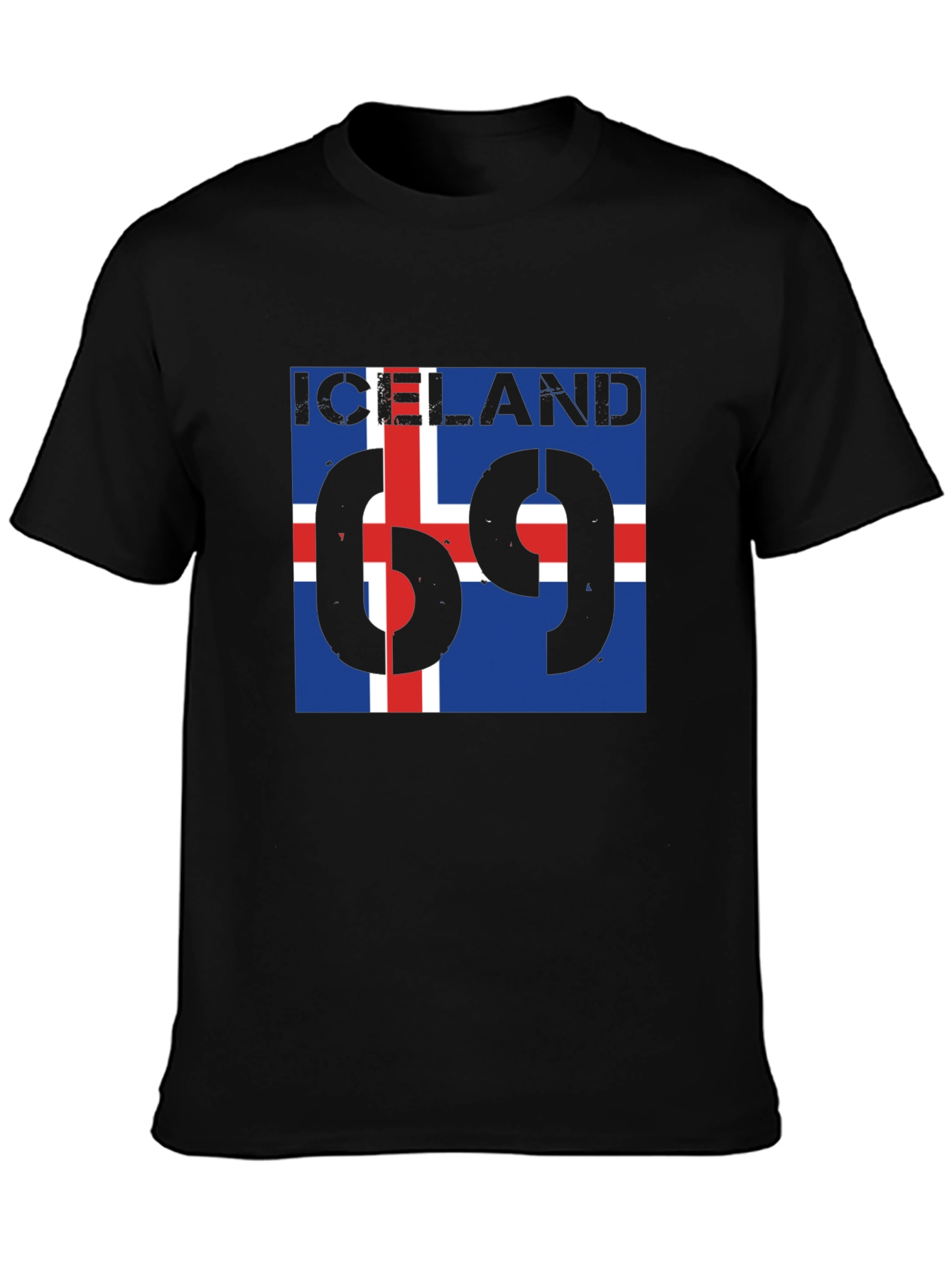 Iceland Flag T-Shirt - Mens Black Tee