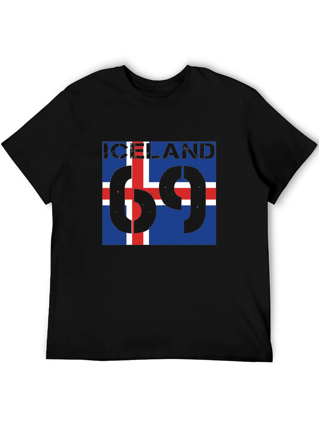 Iceland Flag T-Shirt - Mens Black Tee