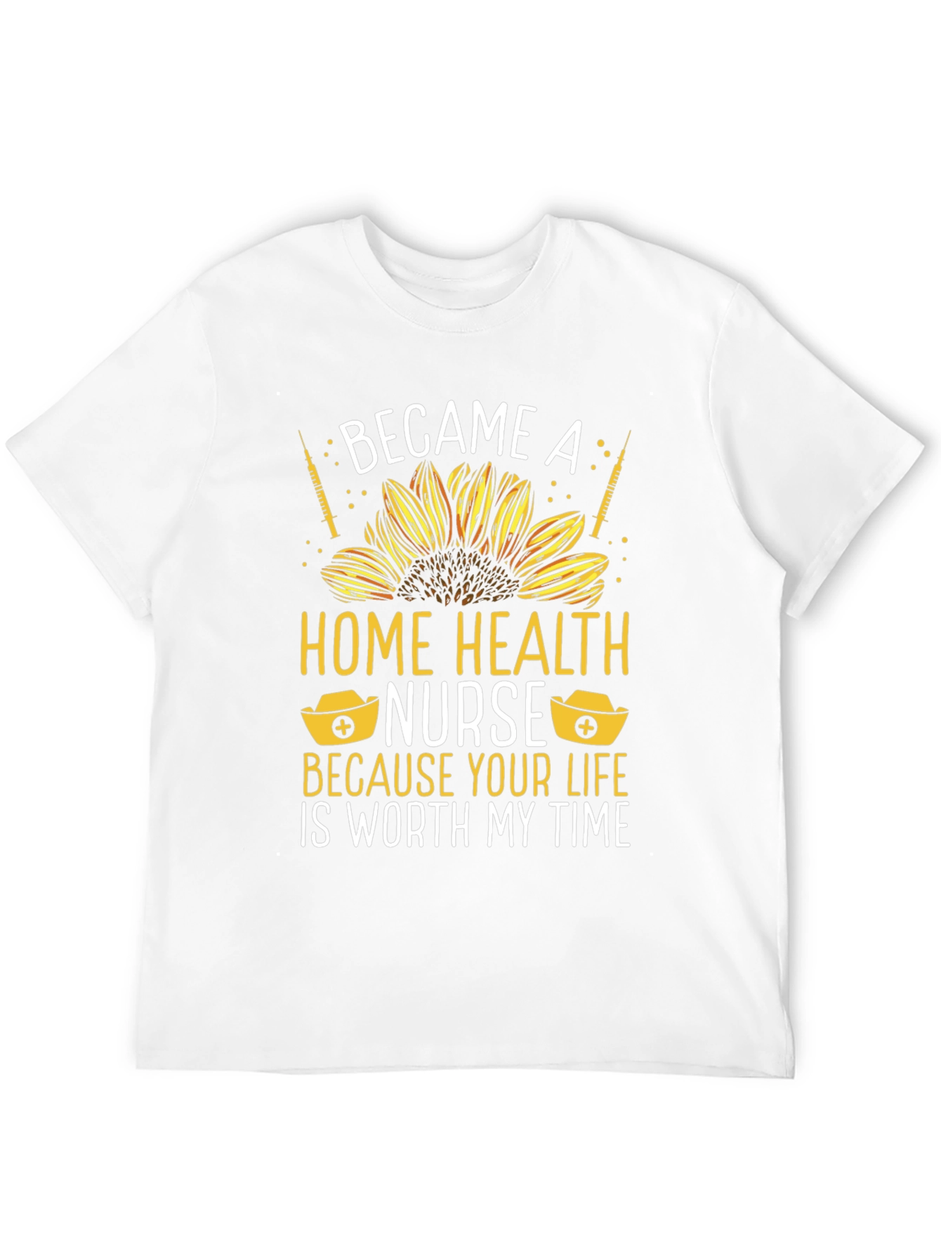 Home Health Nurse T-Shirt: Sunflower Design