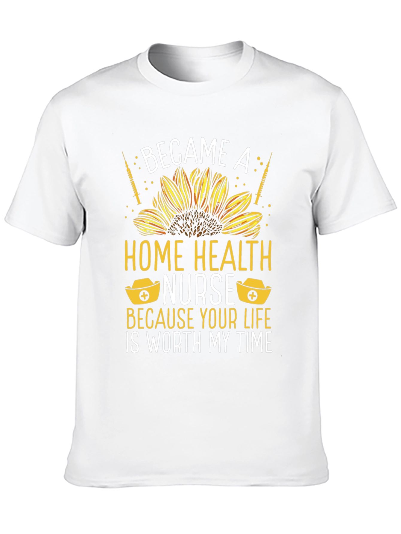 Home Health Nurse T-Shirt: Sunflower Design