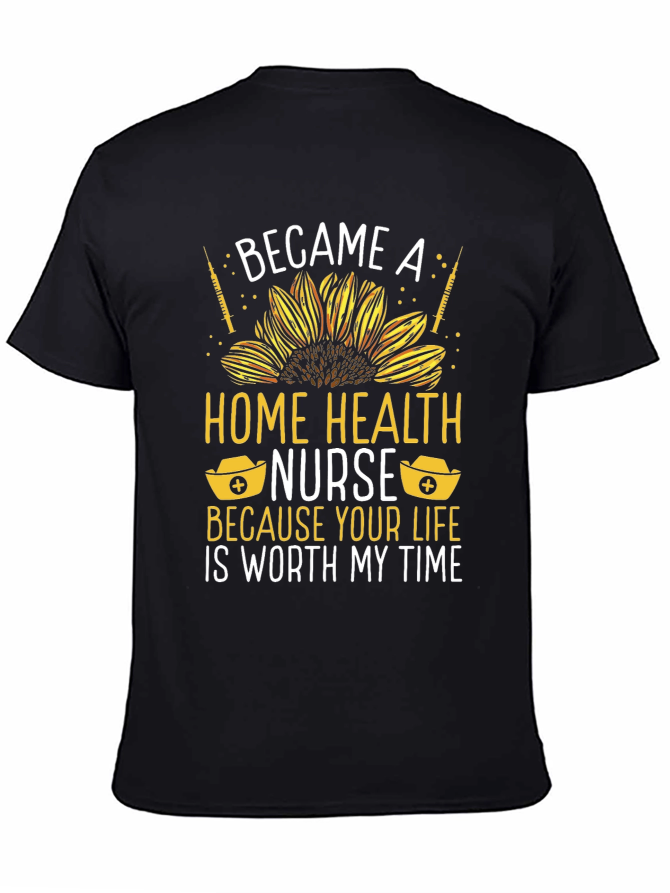 Home Health Nurse T-Shirt: Sunflower Design