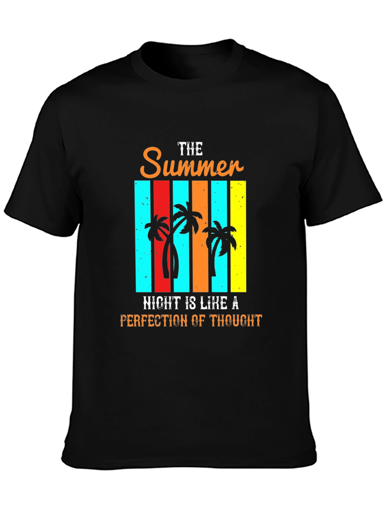 Summer Night Palm Tree Graphic T-Shirt