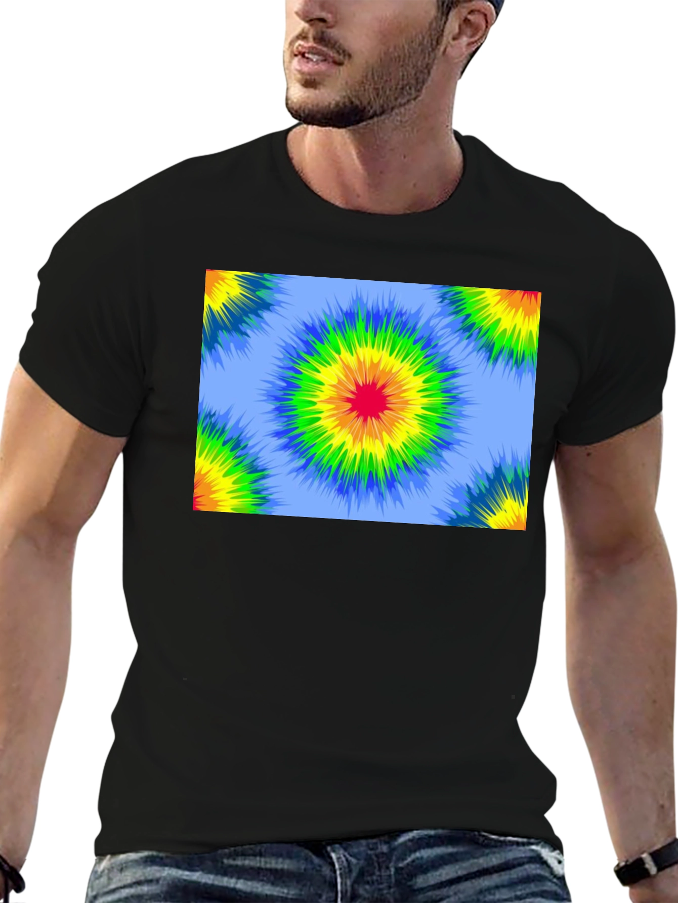 Retro Tie-Dye Black T-Shirt