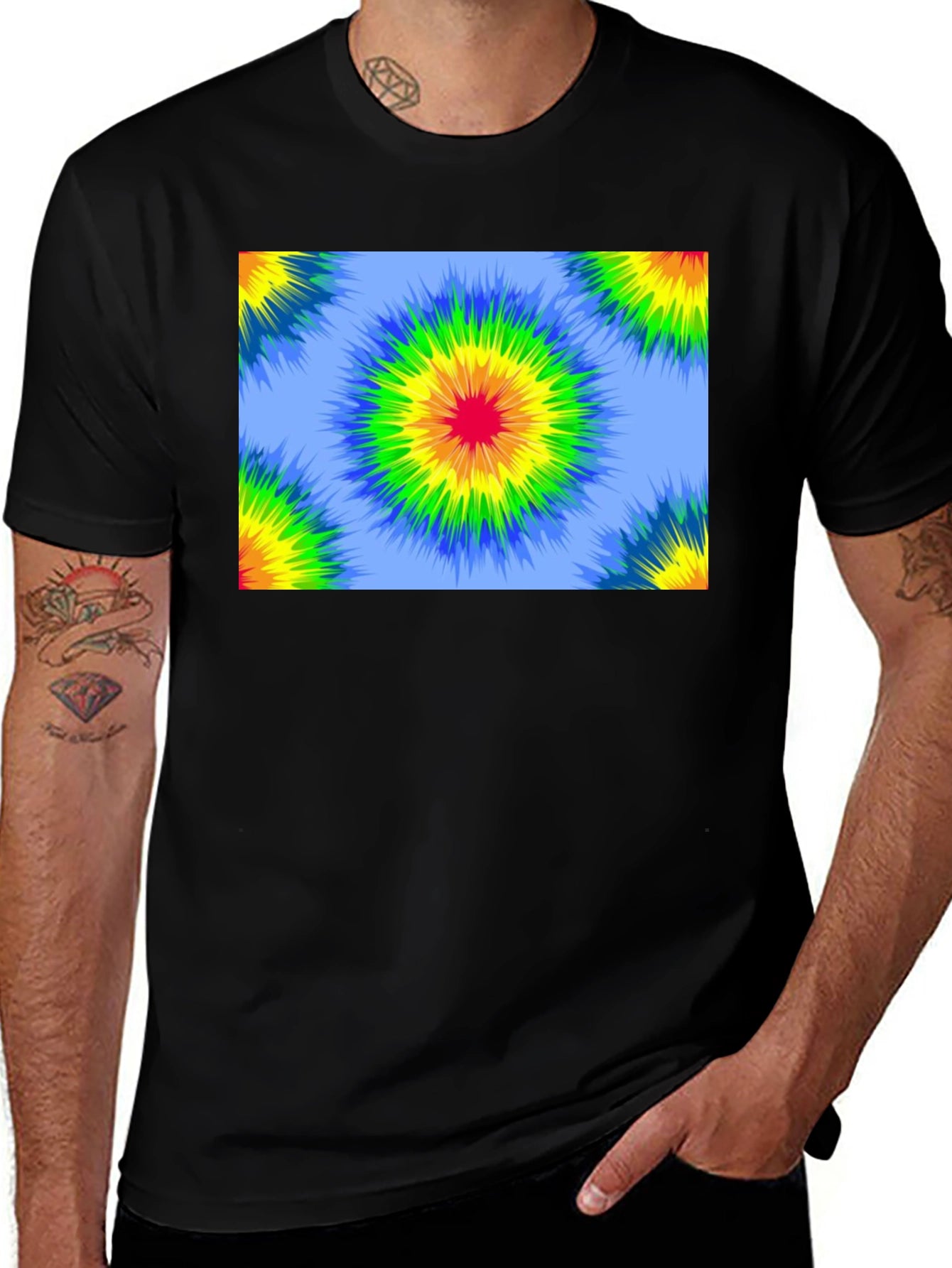 Retro Tie-Dye Black T-Shirt