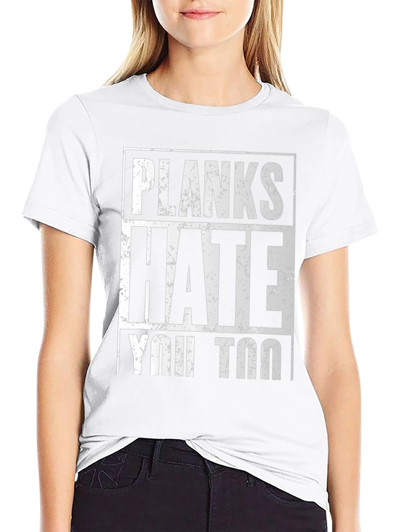 Planks Hate You Too Black Graphic T-Shirt