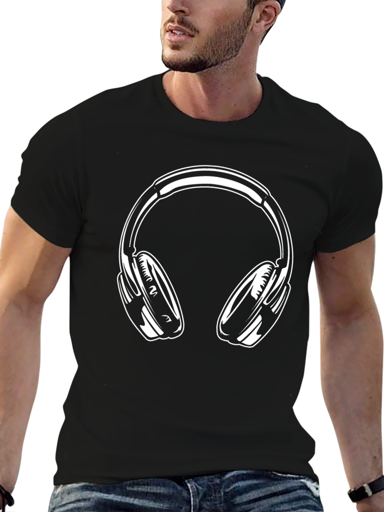 Cool Headphones Graphic Tee - Stylish Music Lover Shirt