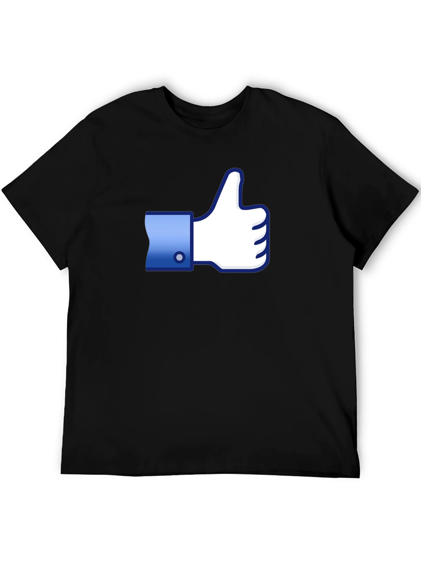 Thumbs Up Graphic Tee - Black Cotton Casual Shirt