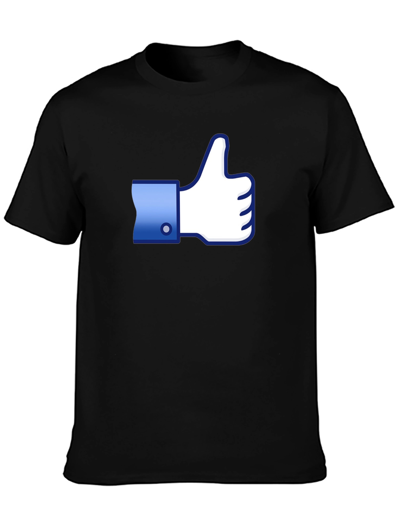 Thumbs Up Graphic Tee - Black Cotton Casual Shirt