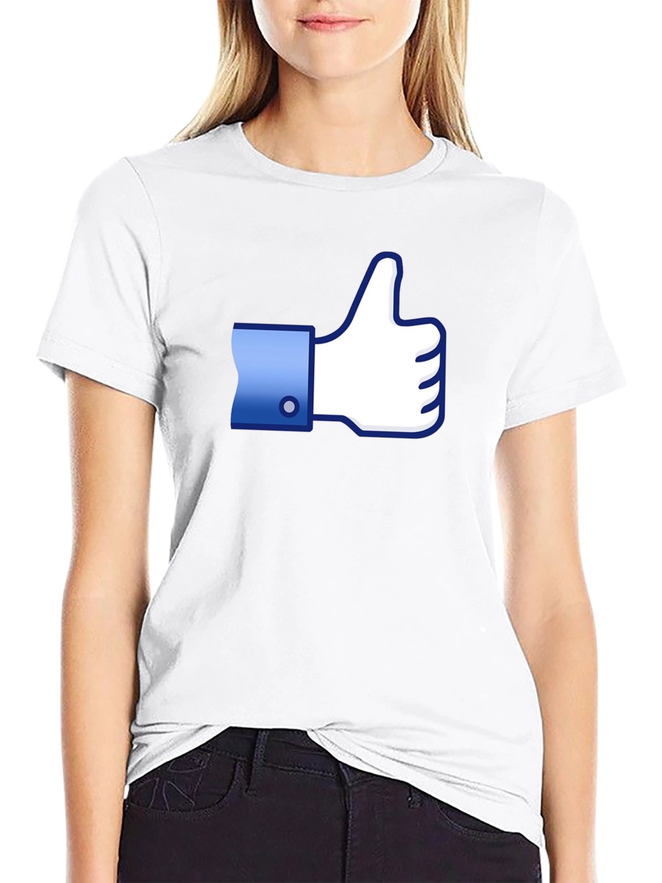 Thumbs Up Graphic Tee - Black Cotton Casual Shirt