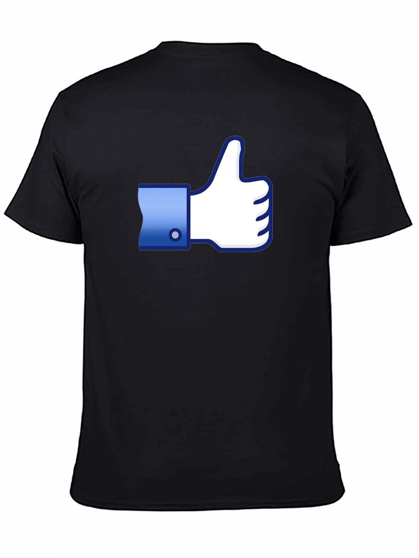 Thumbs Up Graphic Tee - Black Cotton Casual Shirt