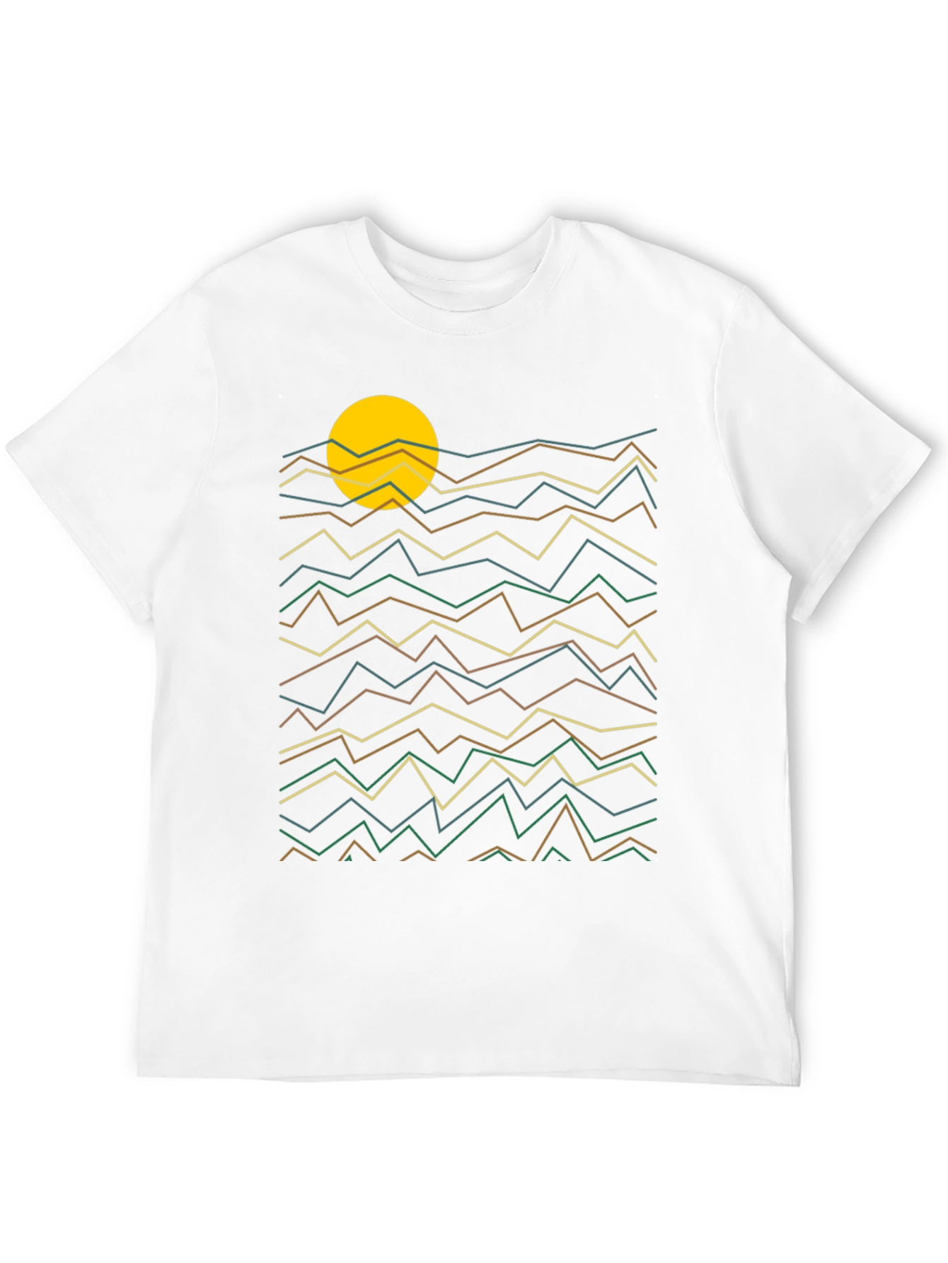Abstract Geometric Sunset Graphic Tee