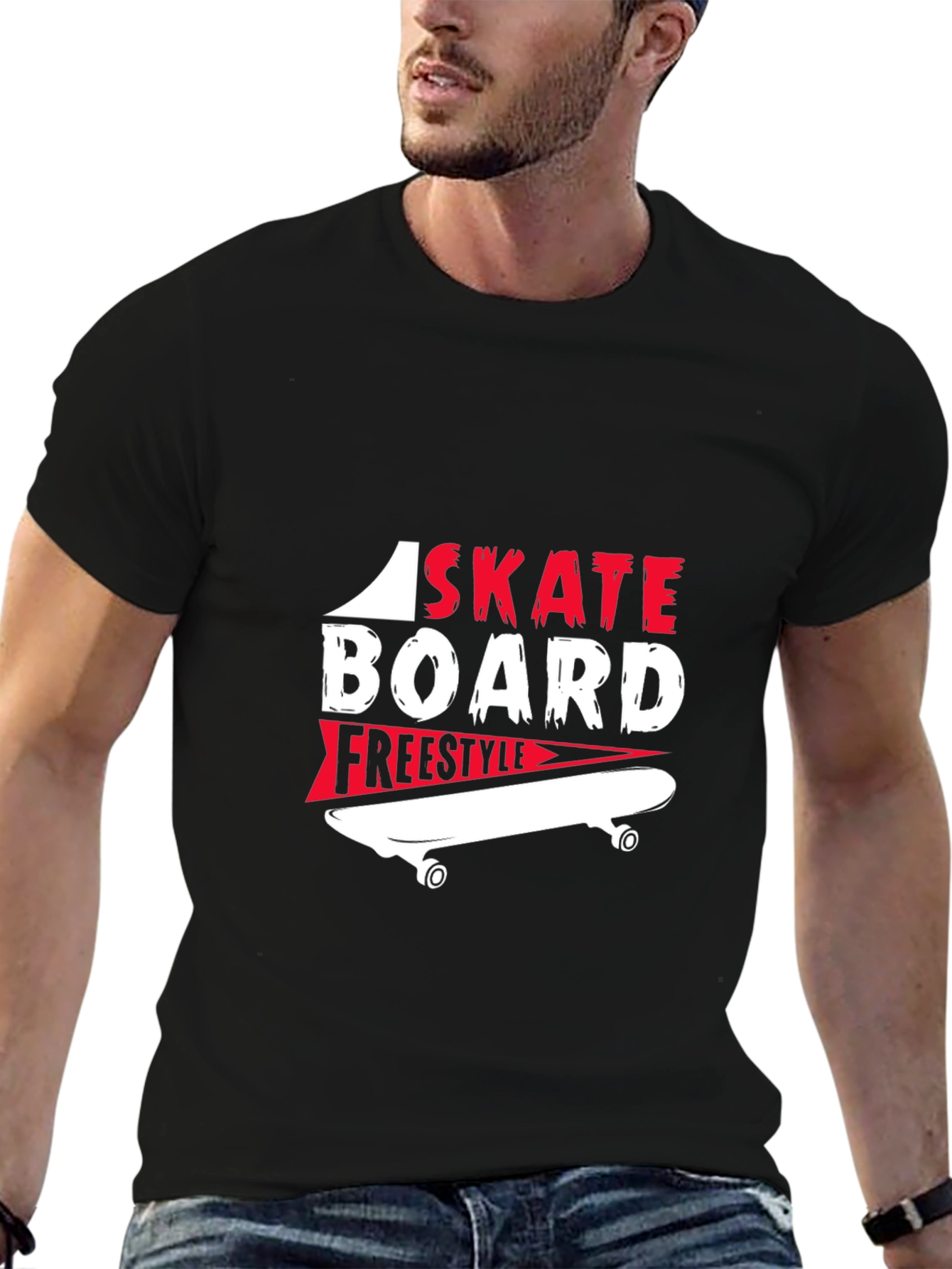 Skateboarding Graphic T-Shirt - Freestyle Design