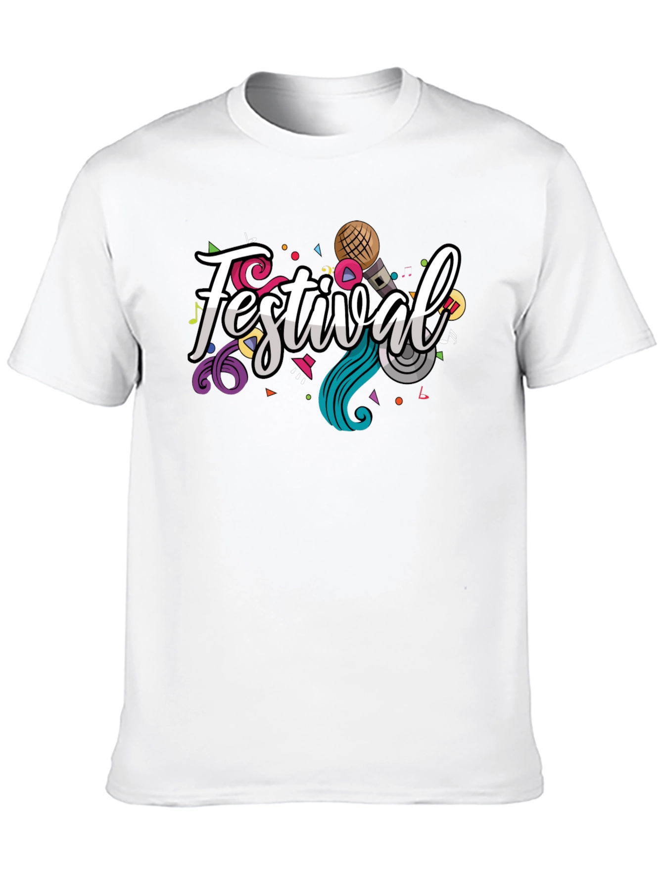 Festival Graphic Print Black T-Shirt
