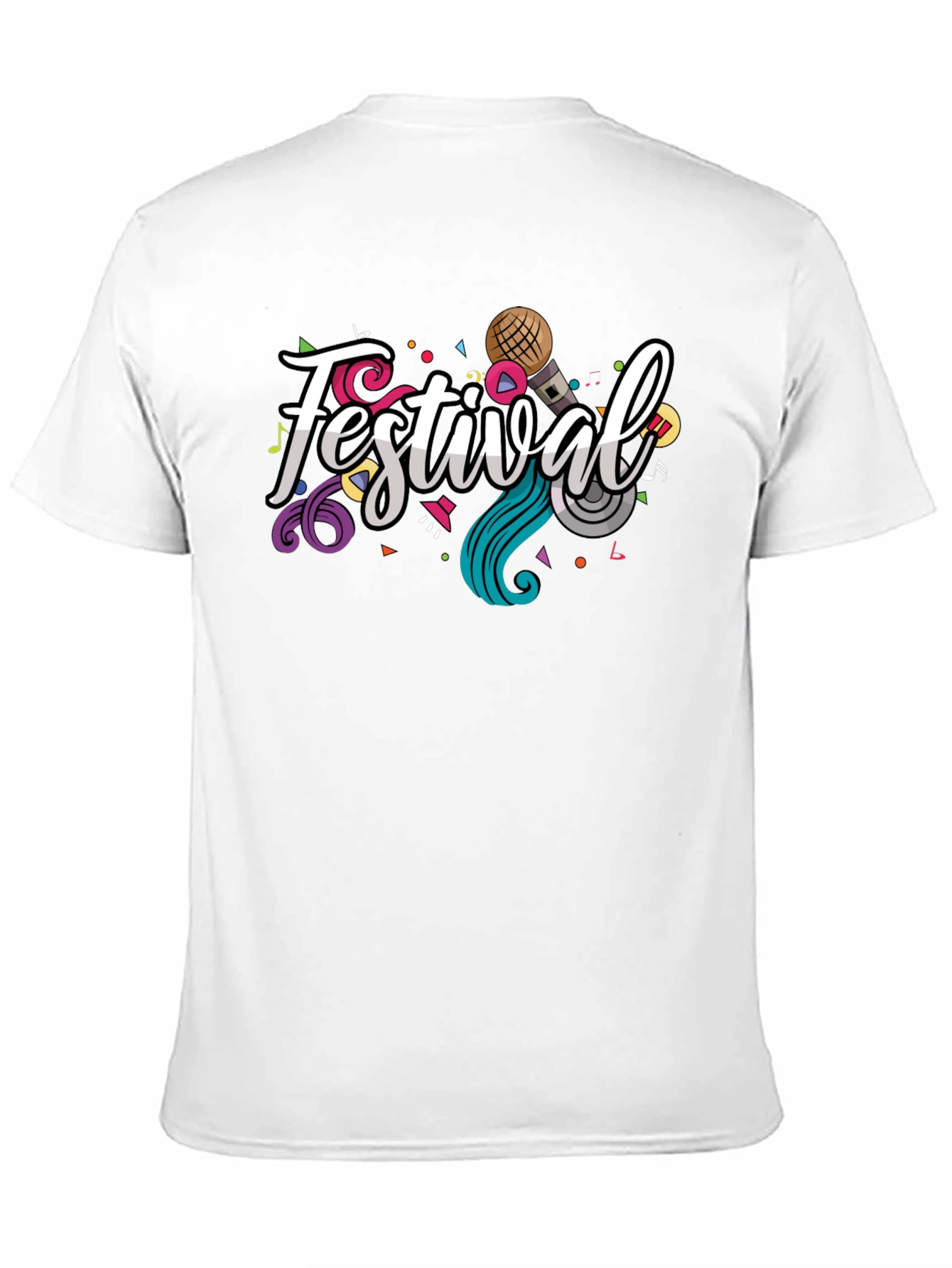 Festival Graphic Print Black T-Shirt