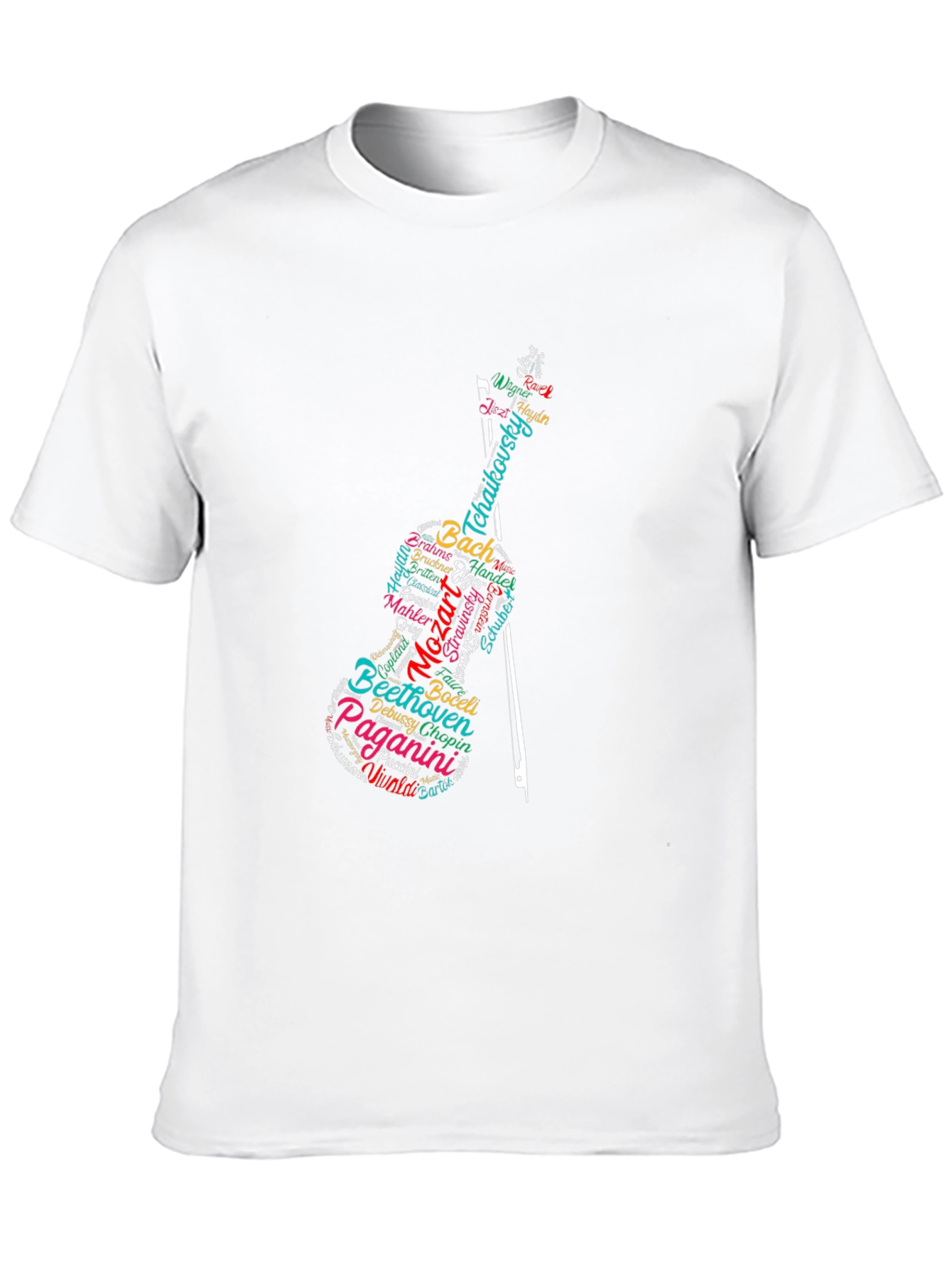 Musician Composer Violin Graphic Black T-Shirt