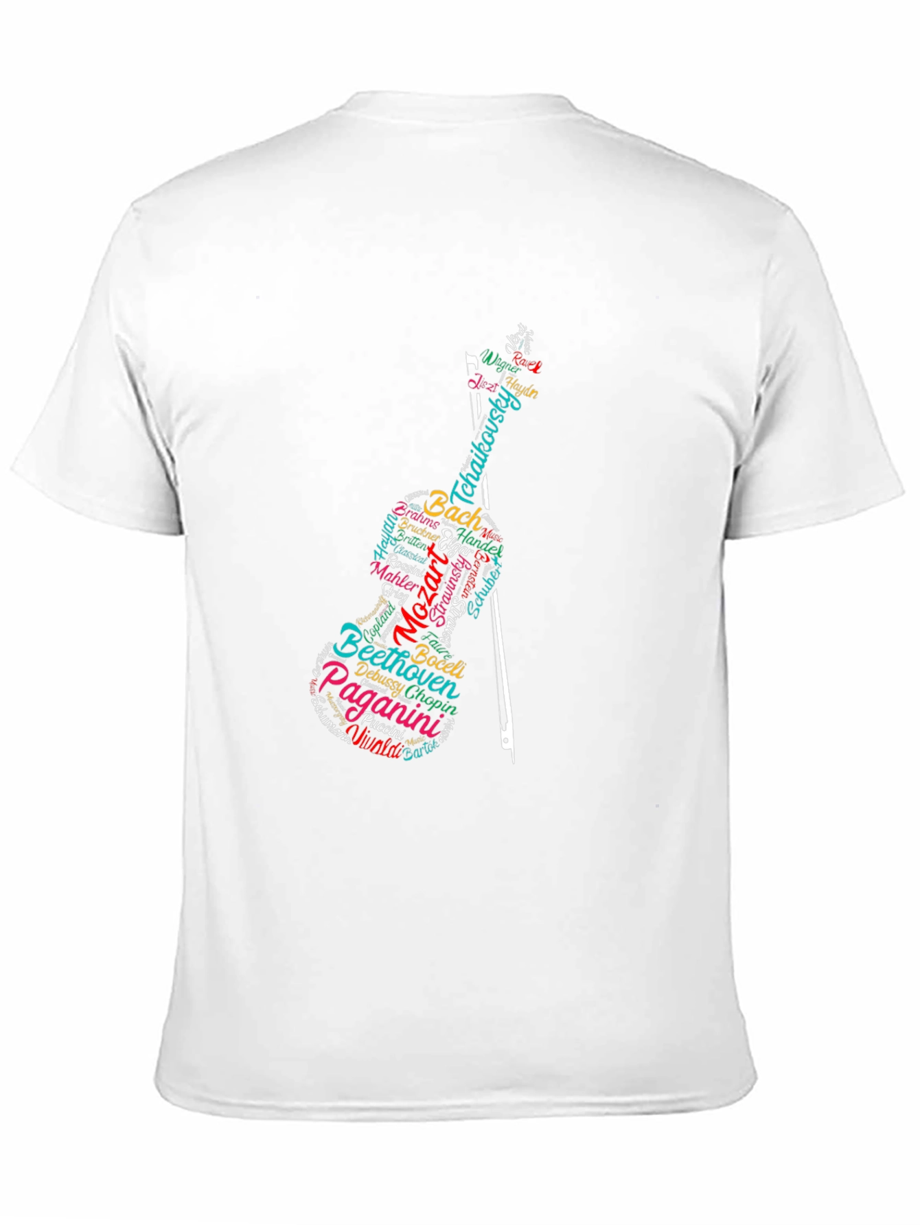Musician Composer Violin Graphic Black T-Shirt