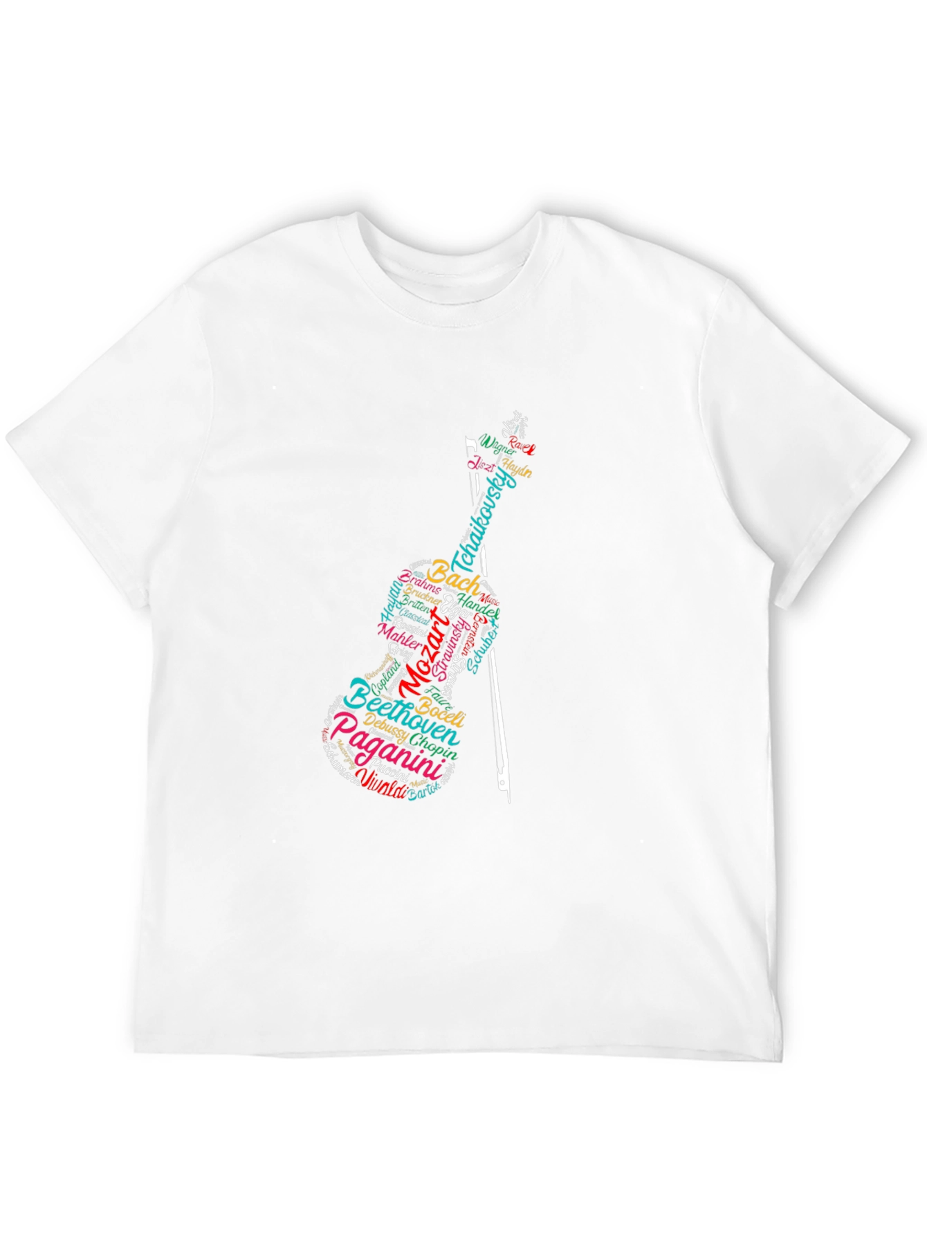 Musician Composer Violin Graphic Black T-Shirt
