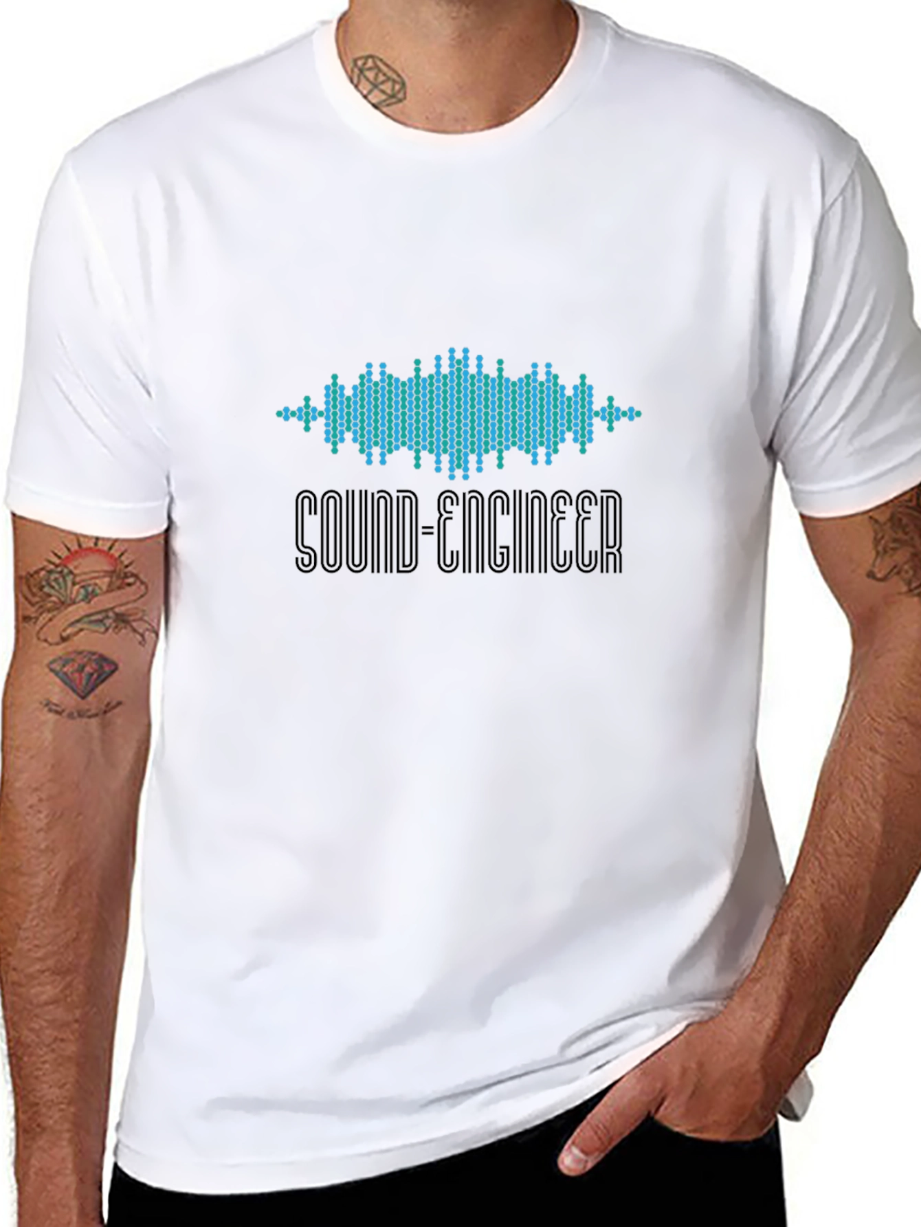Sound Engineer Waveform Black T-Shirt