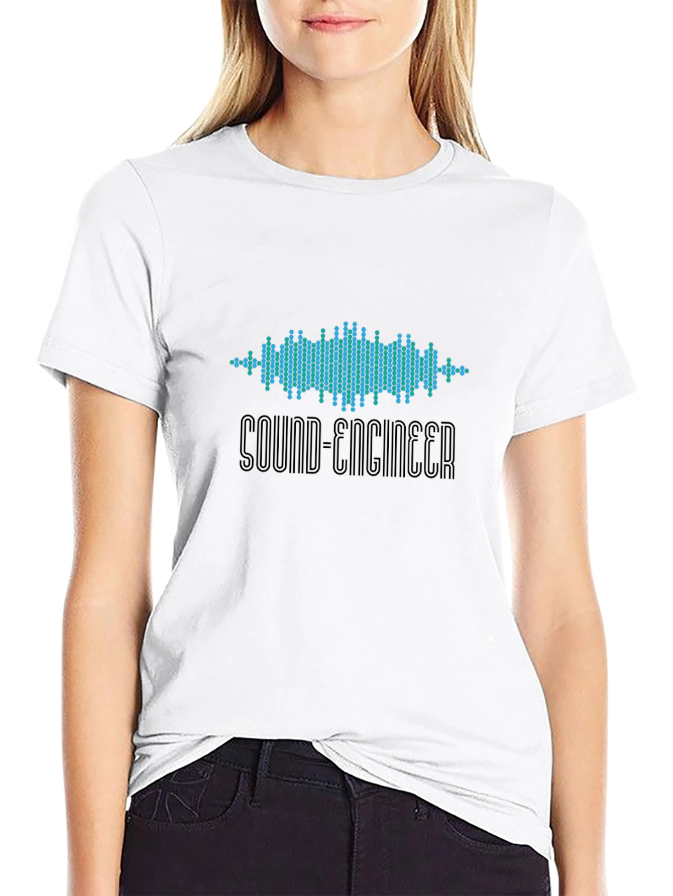 Sound Engineer Waveform Black T-Shirt