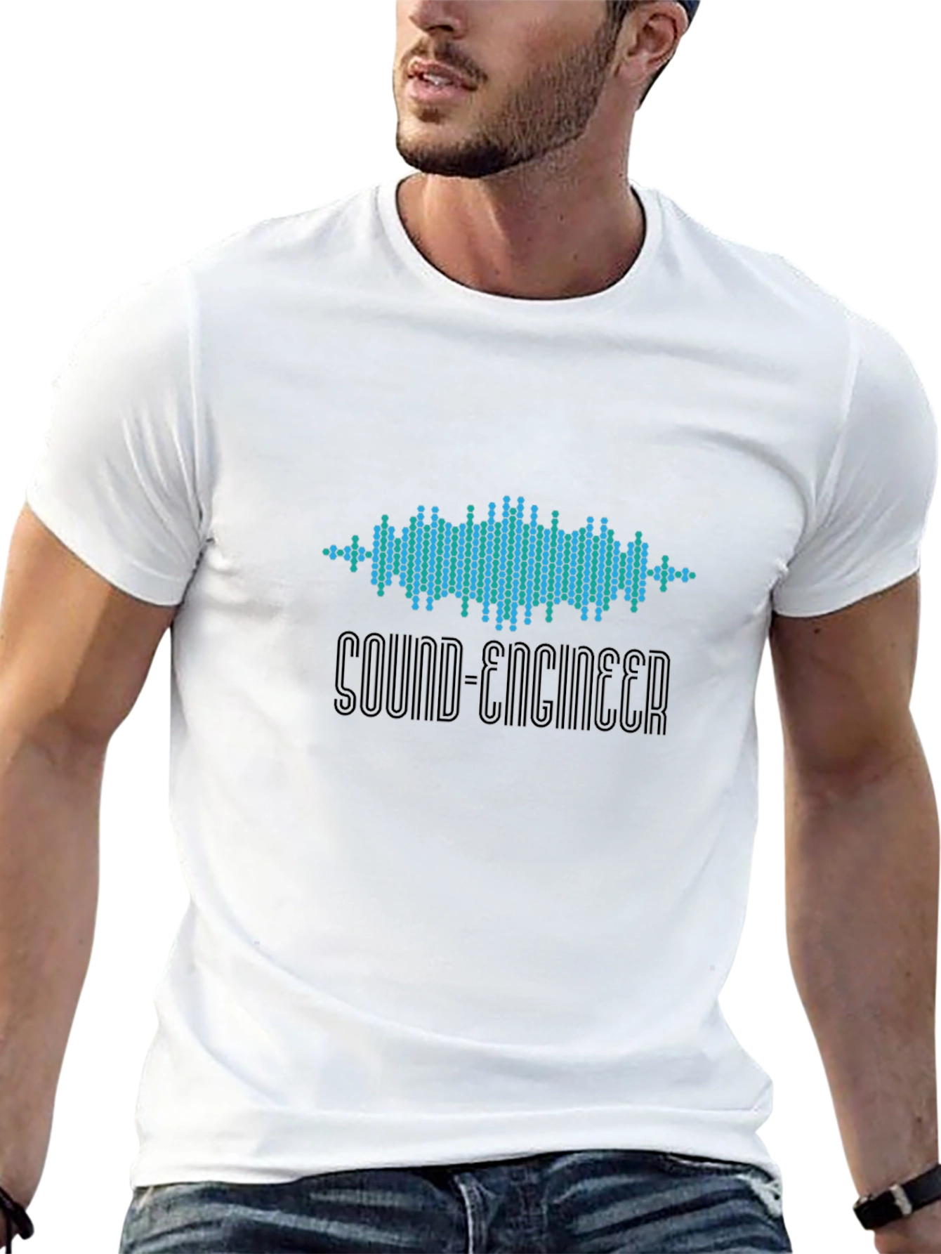 Sound Engineer Waveform Black T-Shirt
