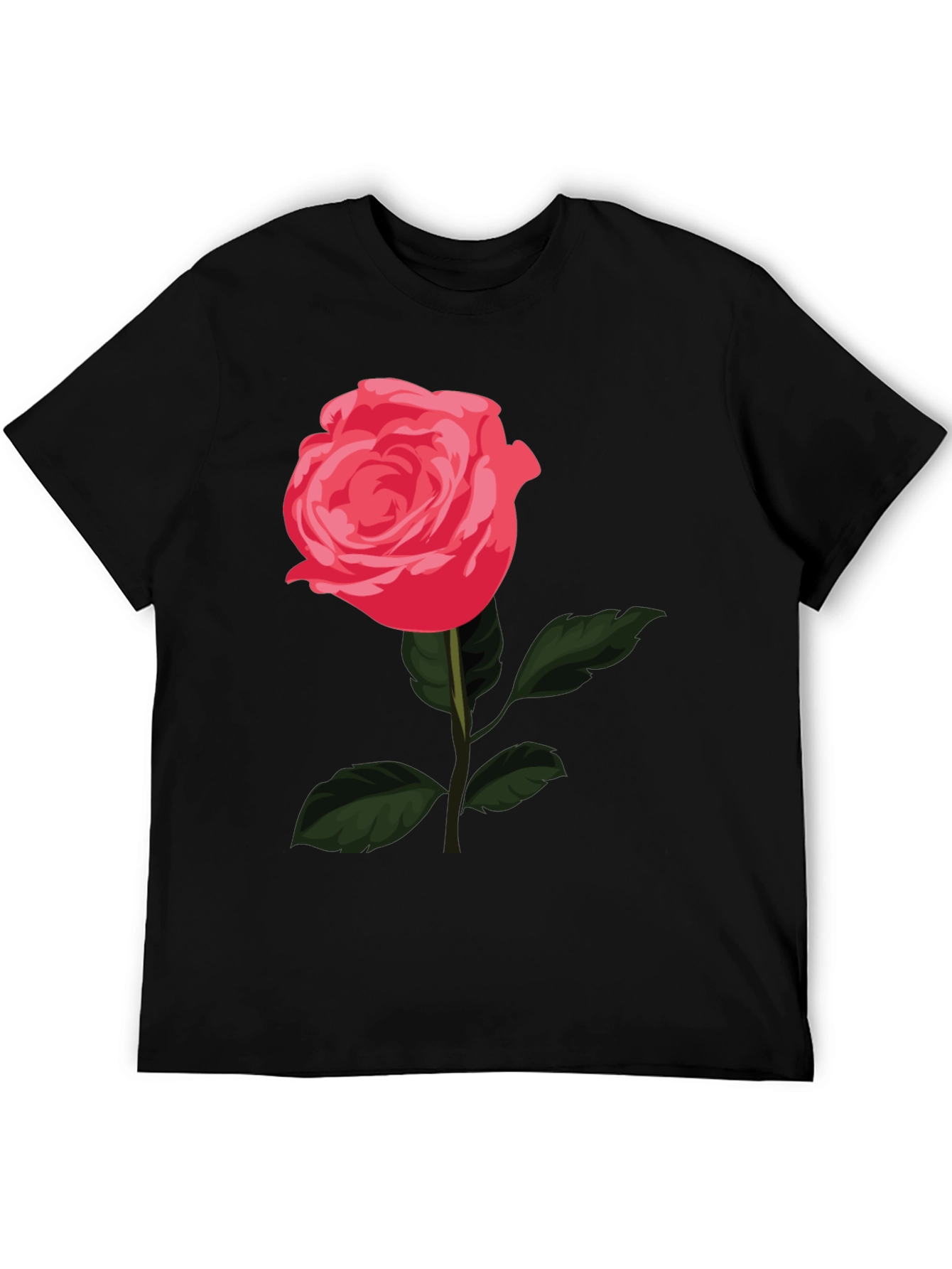 Rose Graphic T-Shirt - Stylish Black Tee