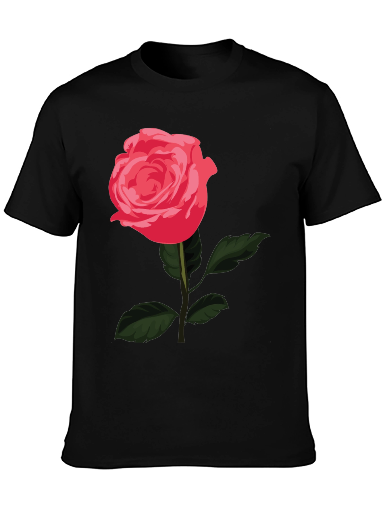 Rose Graphic T-Shirt - Stylish Black Tee