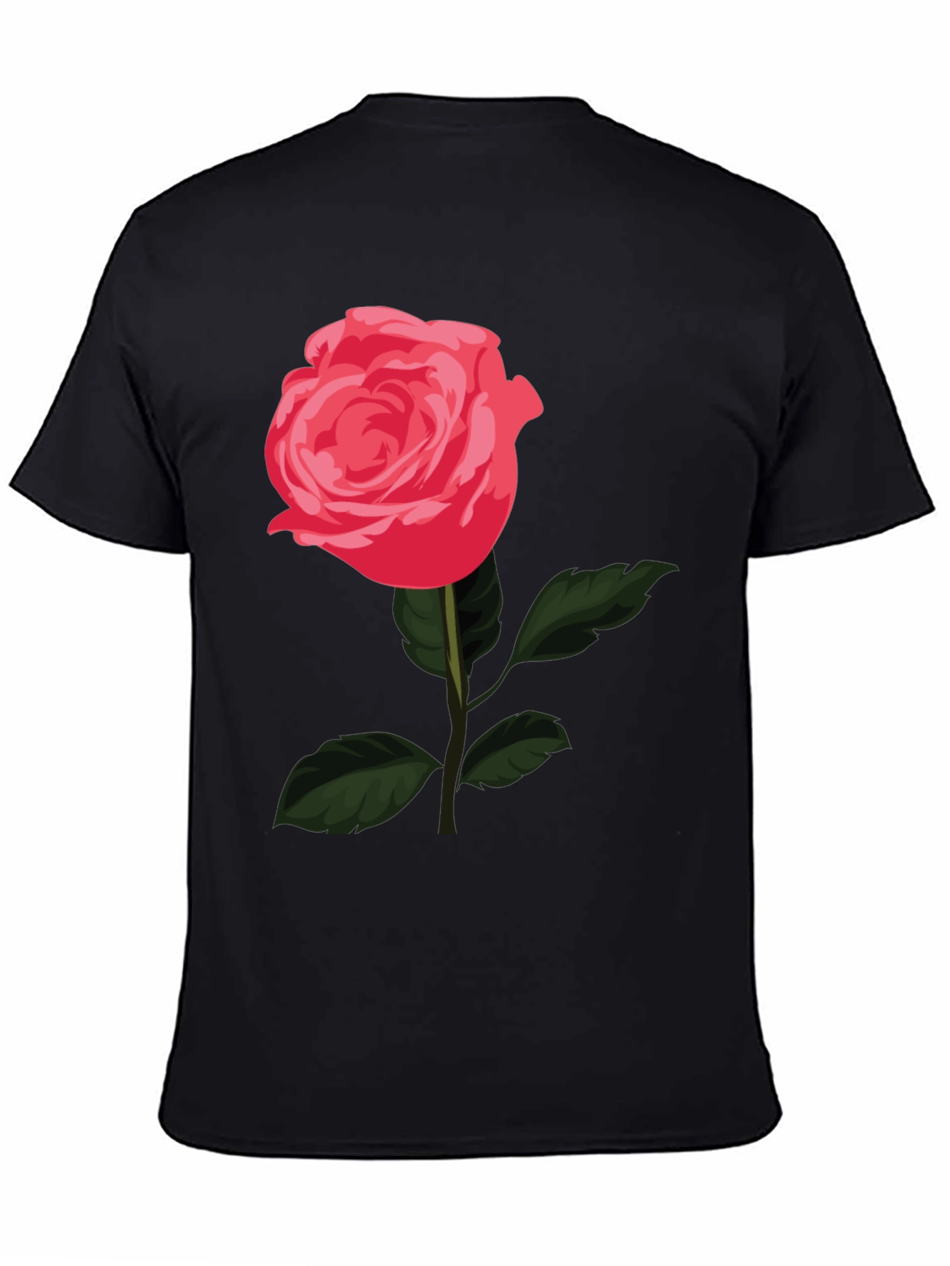 Rose Graphic T-Shirt - Stylish Black Tee